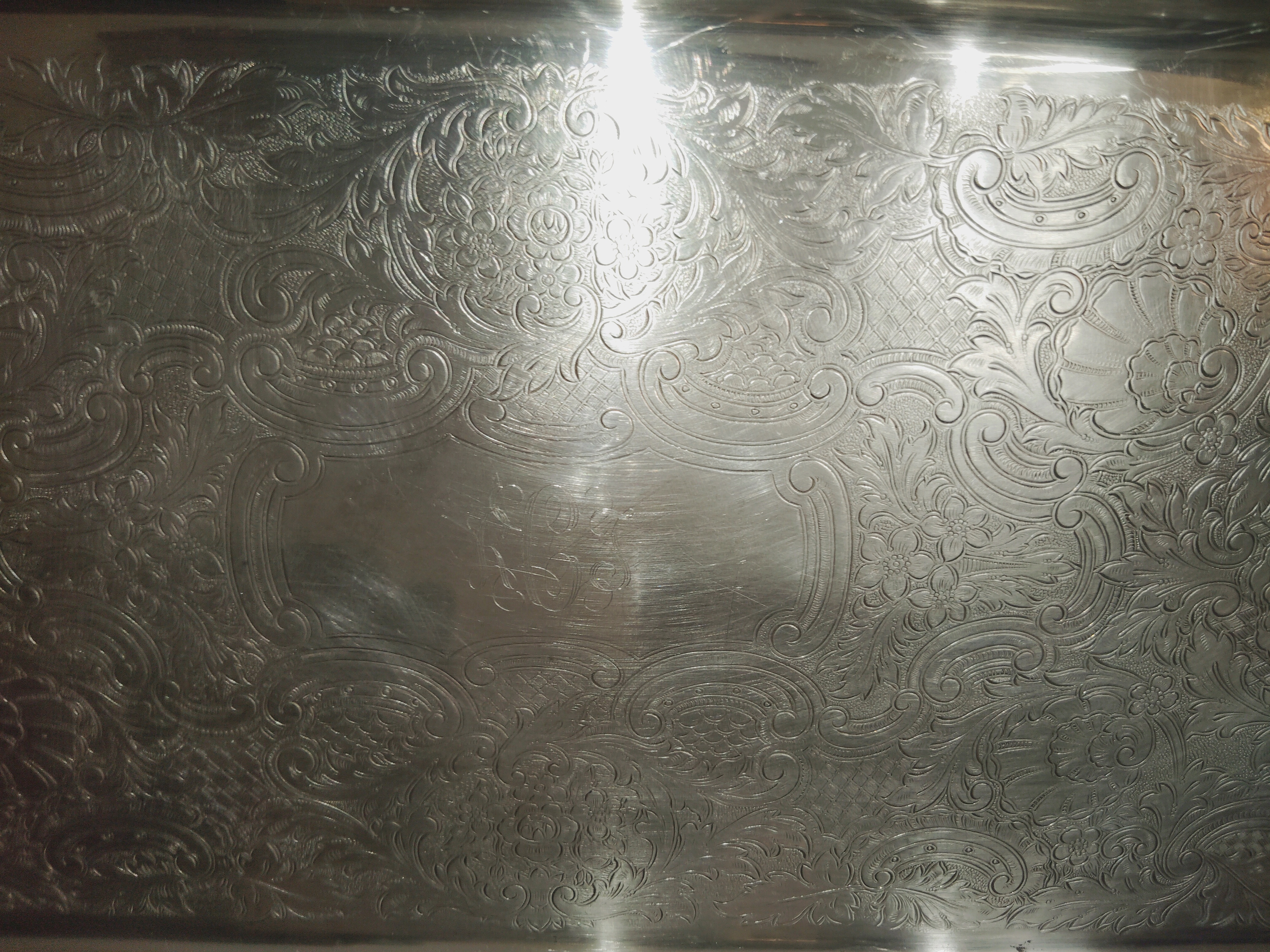 Silver plated pierced tray with handles