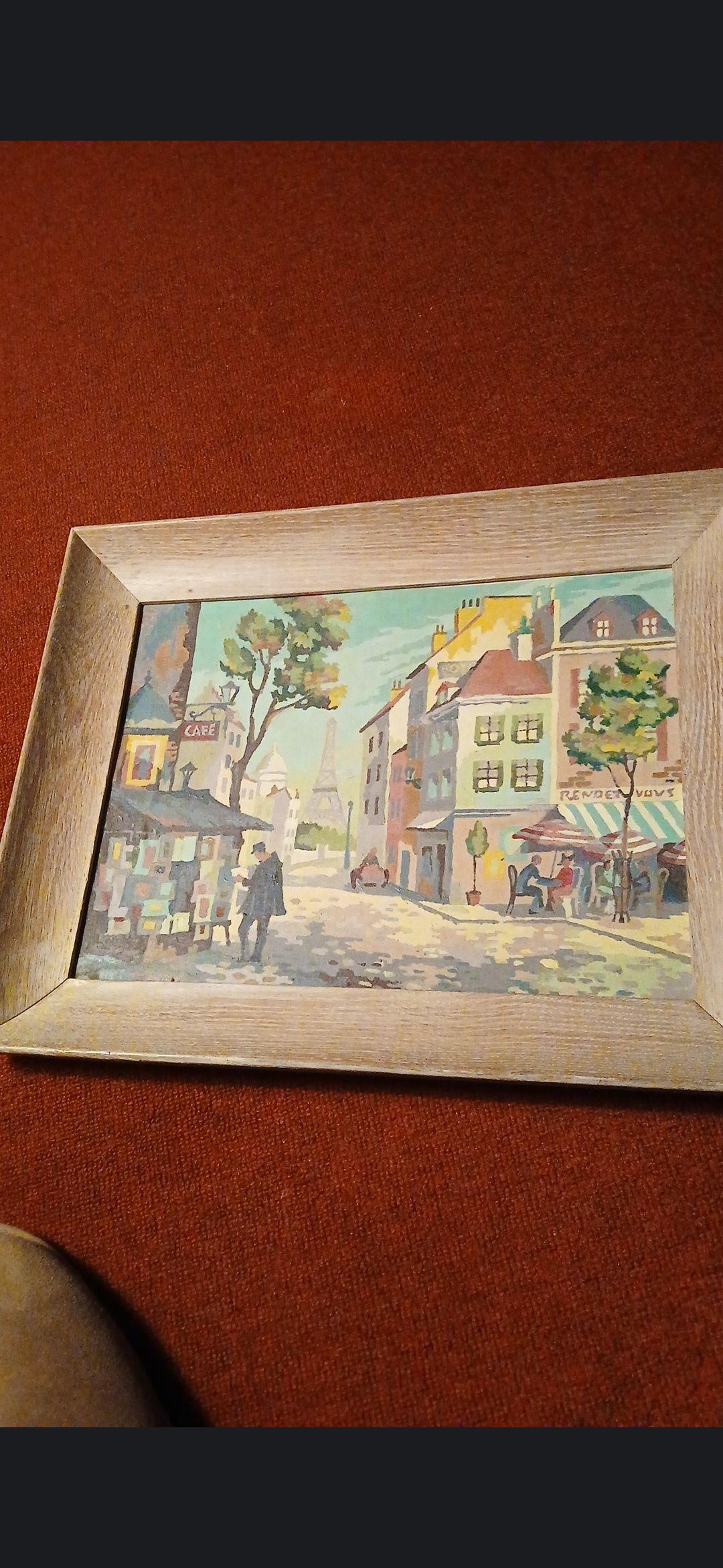 Vintage paint by numbers paris street scene