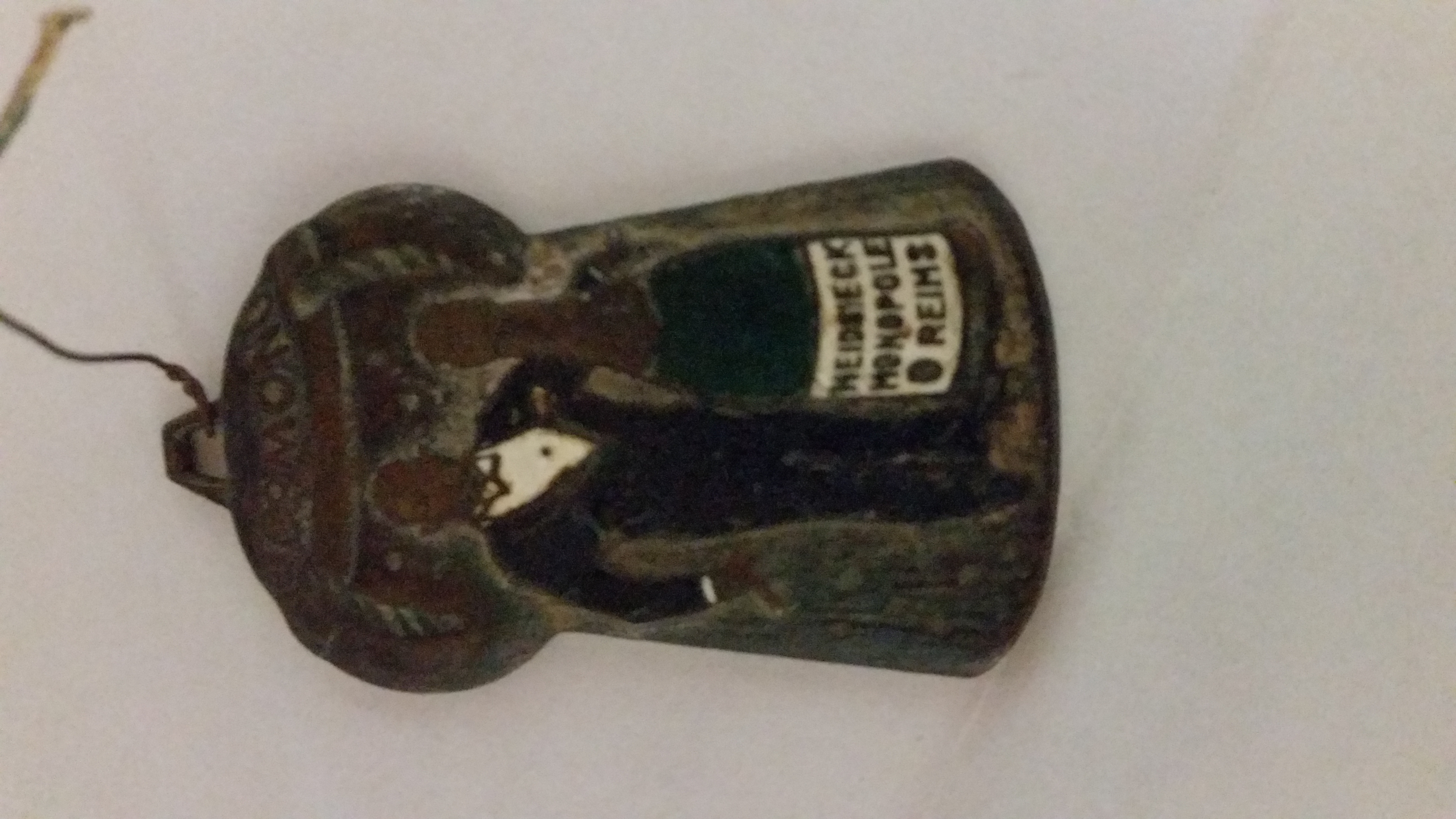 antique champagne label tag