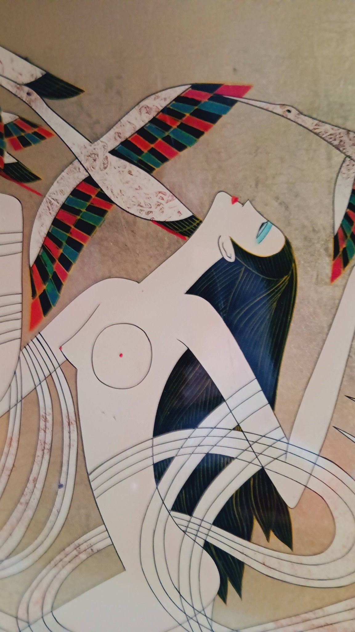 tableau feuille or art moderne