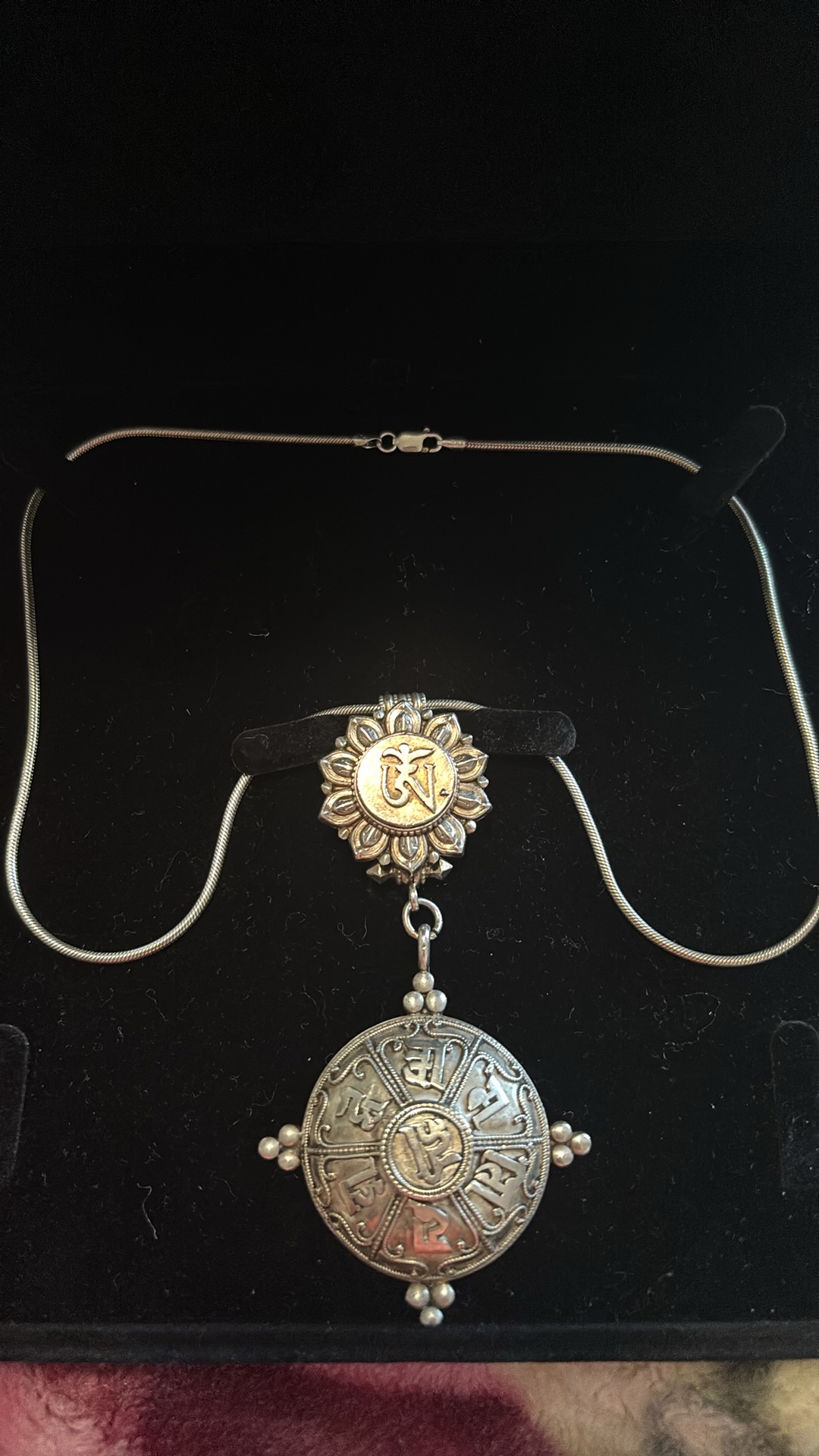 Vintage Prayer Box Charm Necklace