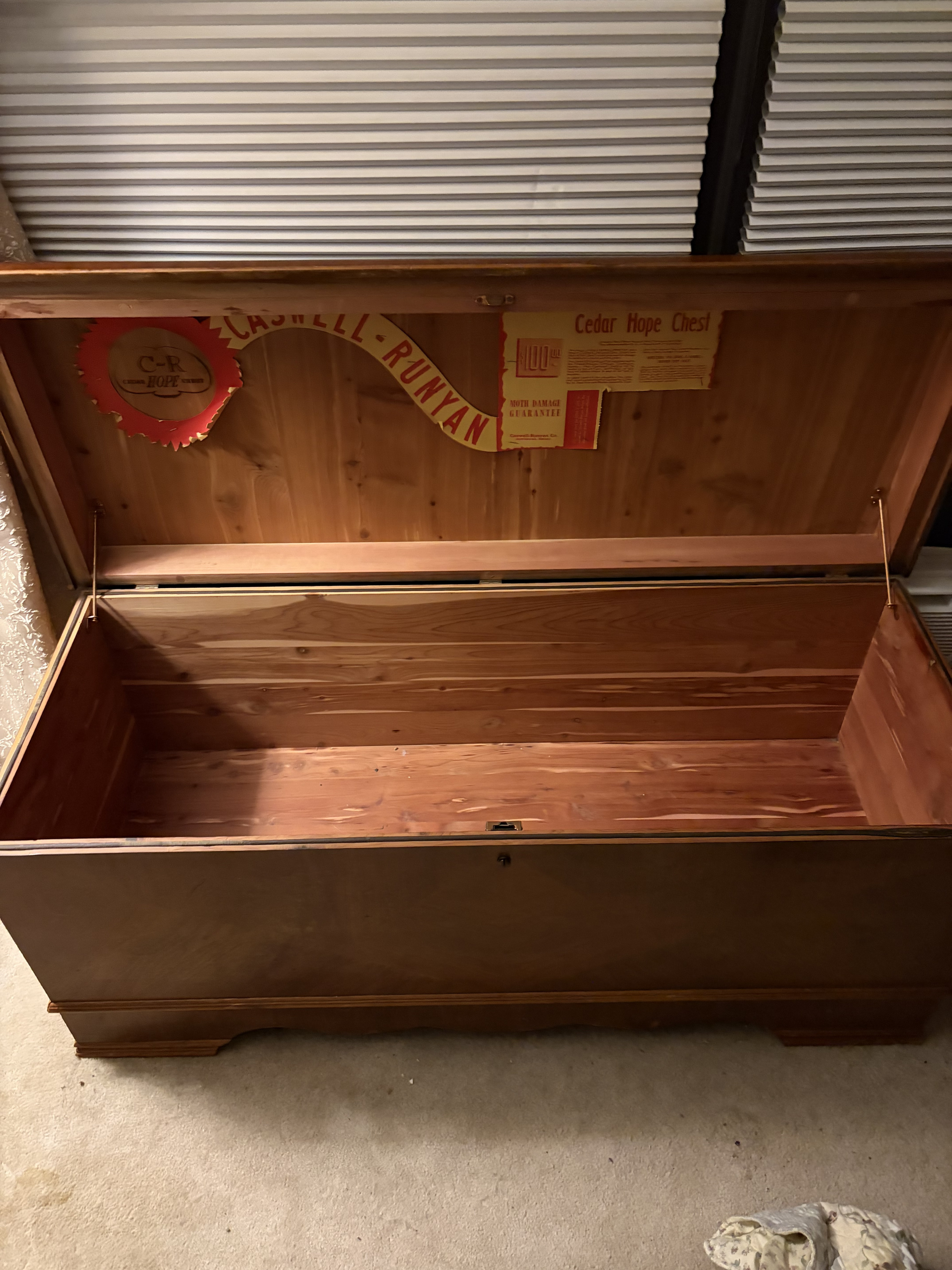 Antique Caswell-Runyan Cedar Hope Chest