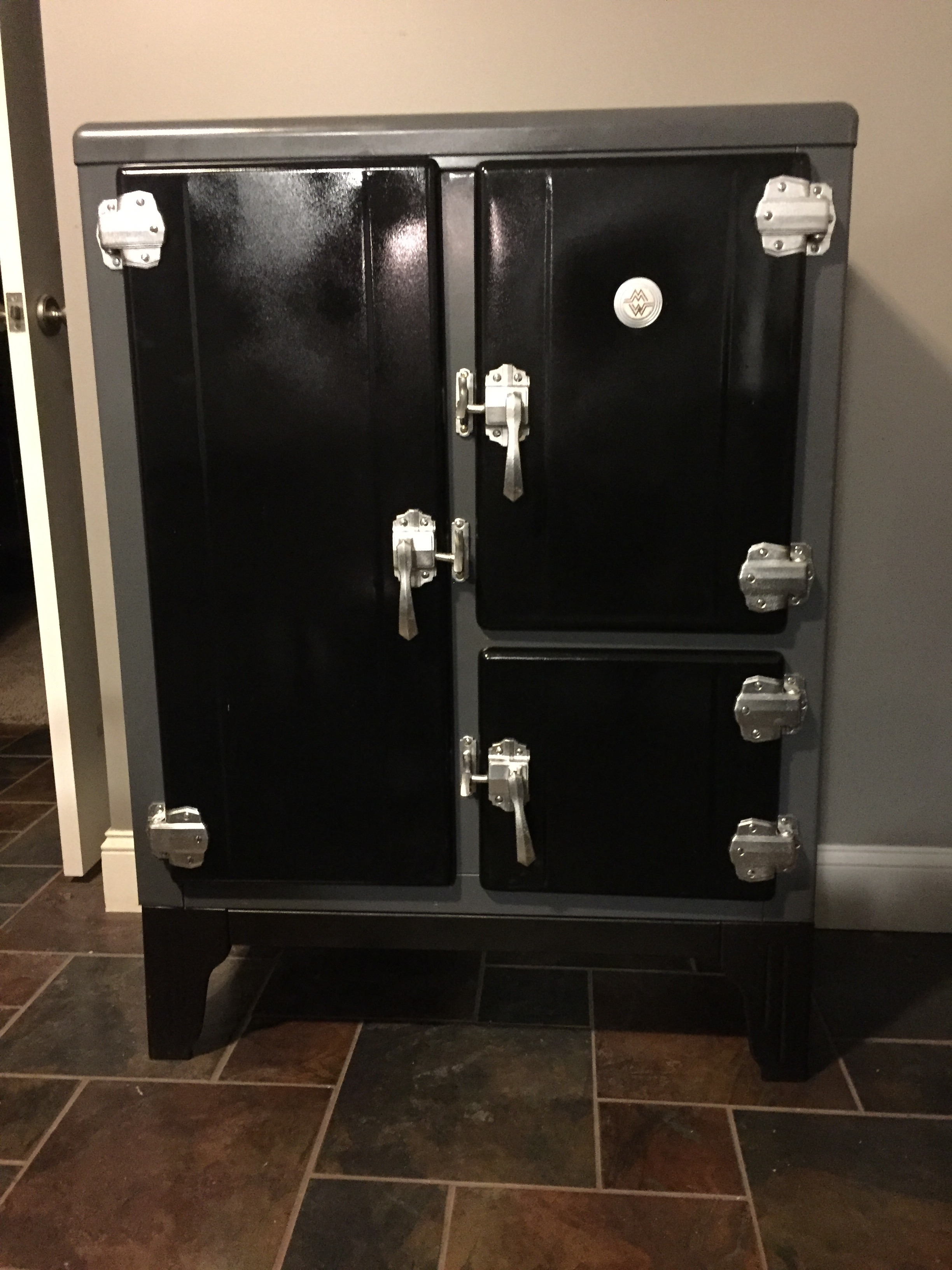 Antique 3-Door Montgomery Ward Ice Box (1920s–1930s) – Restored