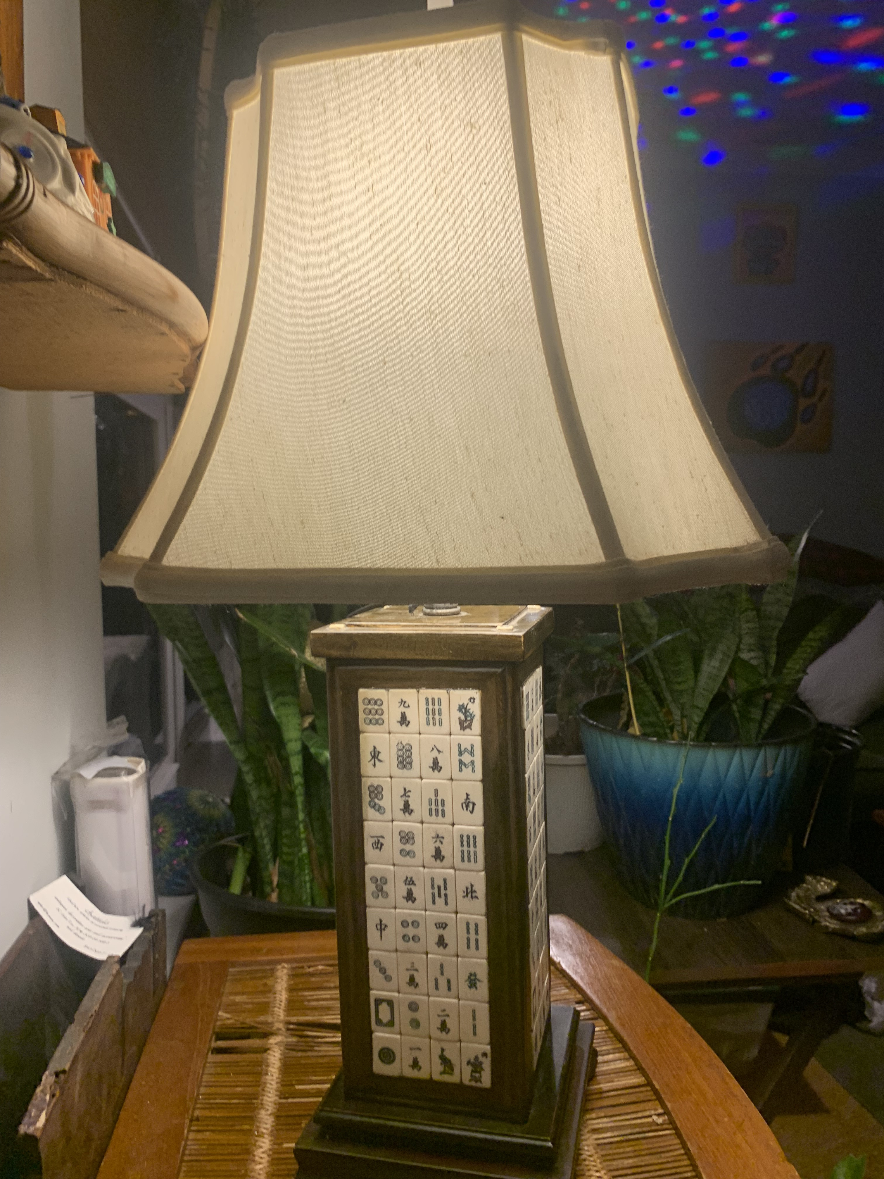 Vintage Mahjong Tile Lamp