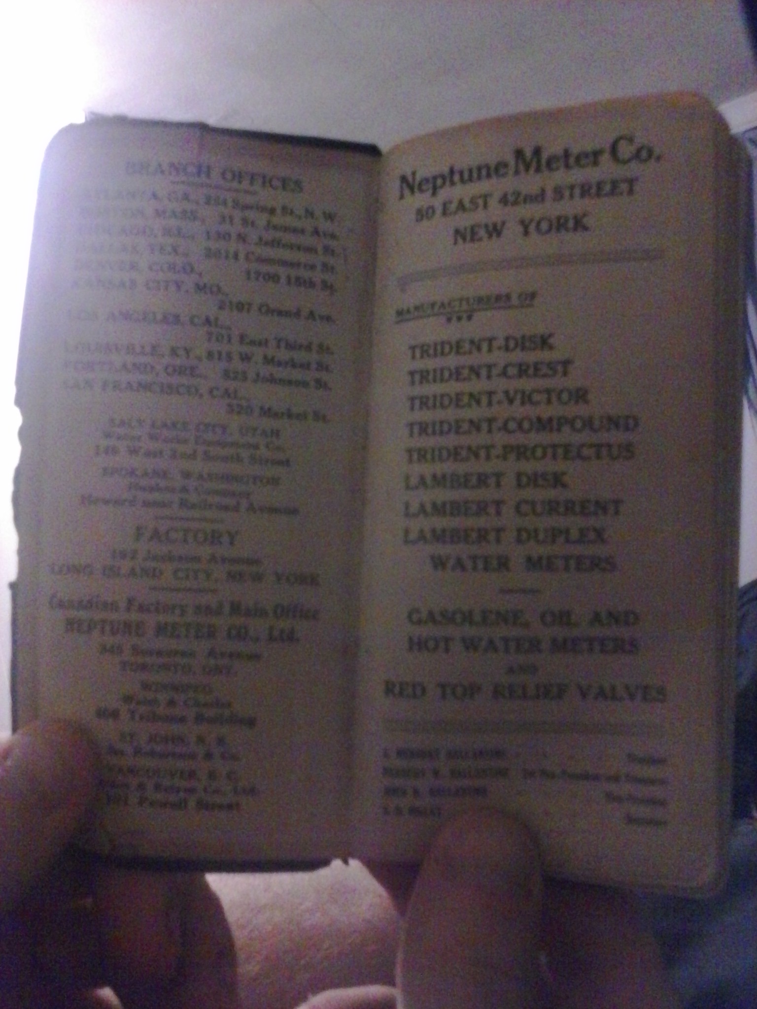 1932 neptune meter co. pocket book InstAppraisal