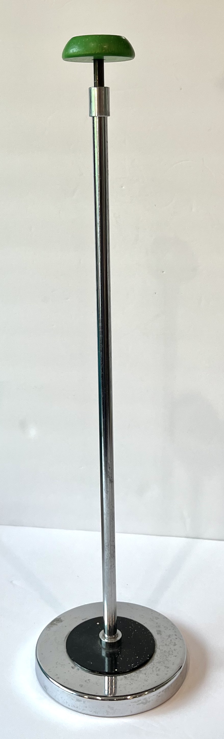 Midcentury Duncan Chrome Yo-Yo Retail/Countertop Display Stand with Wooden Top