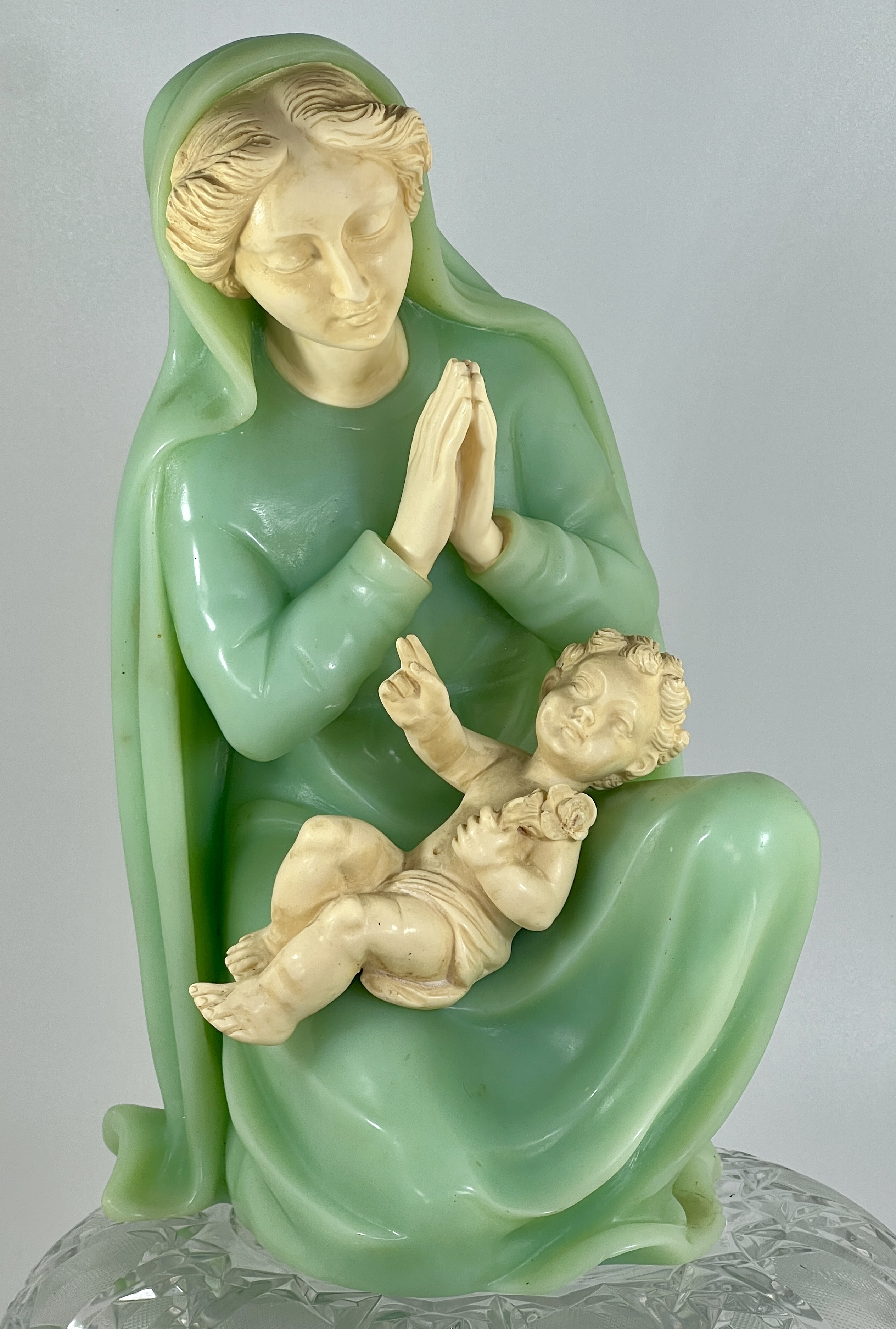 Lolli Garey or Gino Ruggeri Italian Roman Resin Statue Figurine of Mary with Baby Jesus