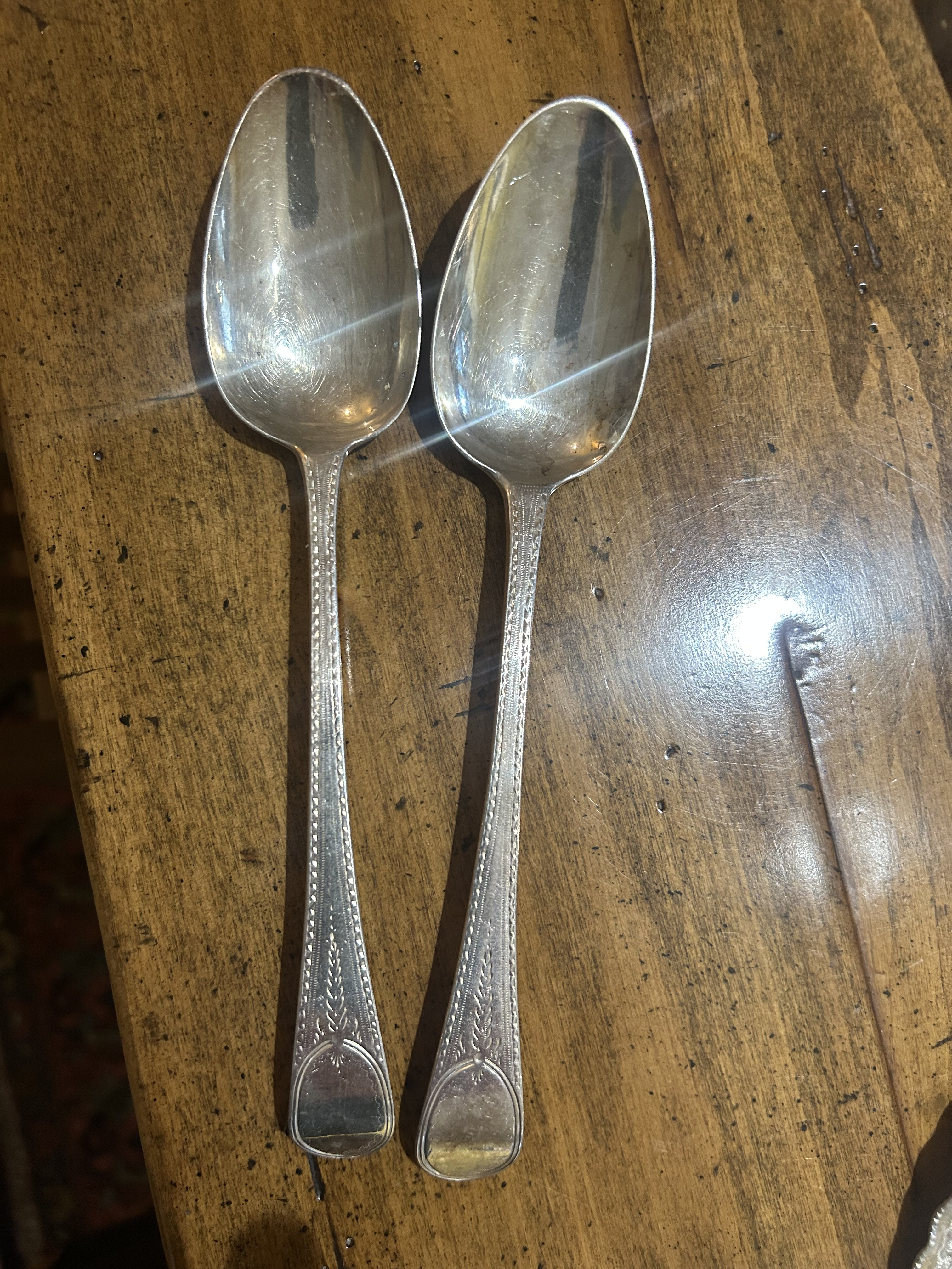 silver serving spoons