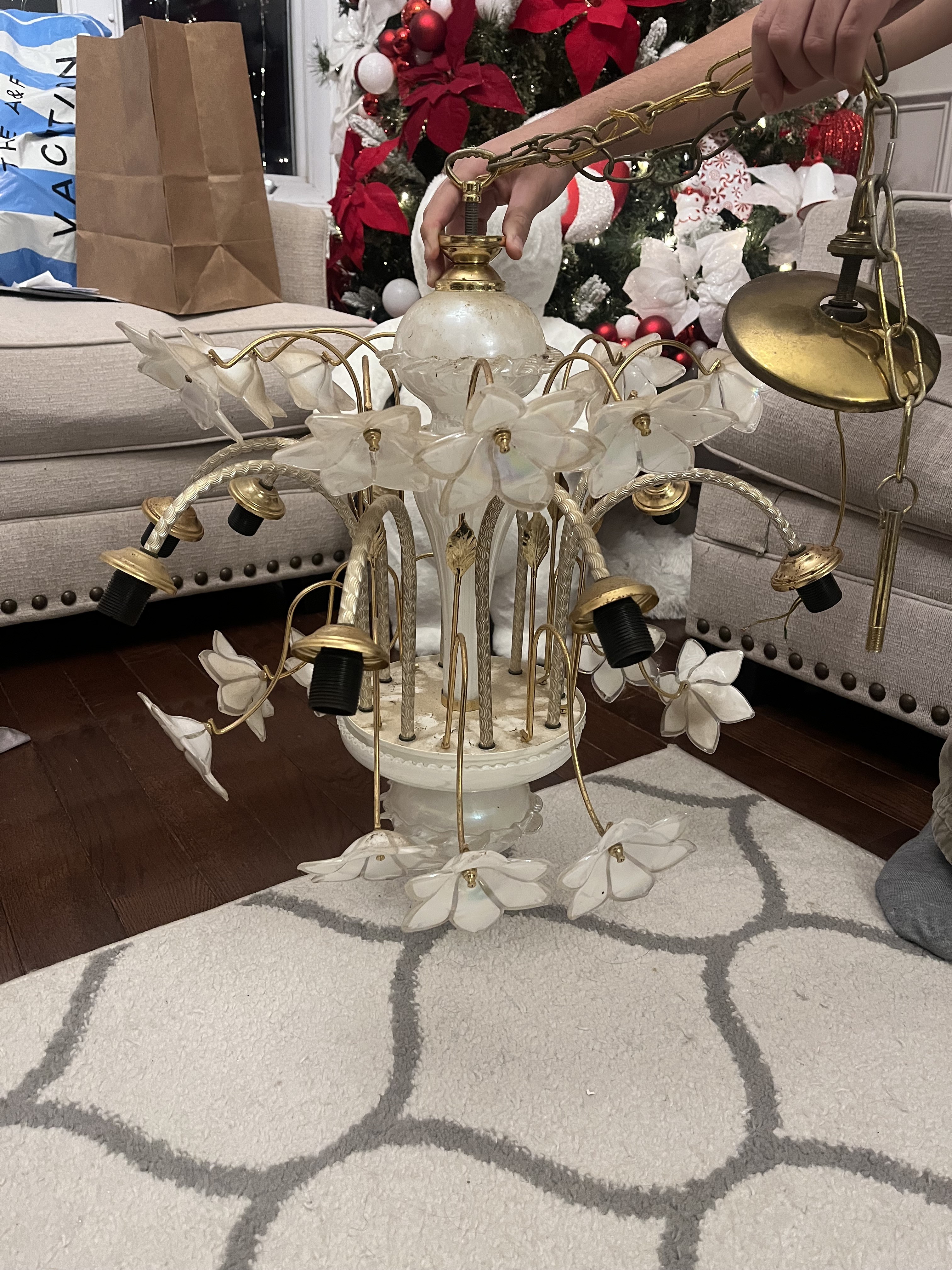 Vintage Murano Glass Chandelier Incomplete