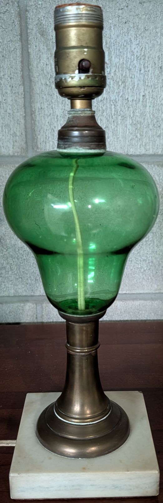 Green Glass Table Lamp — appraisal value $150 - $250
