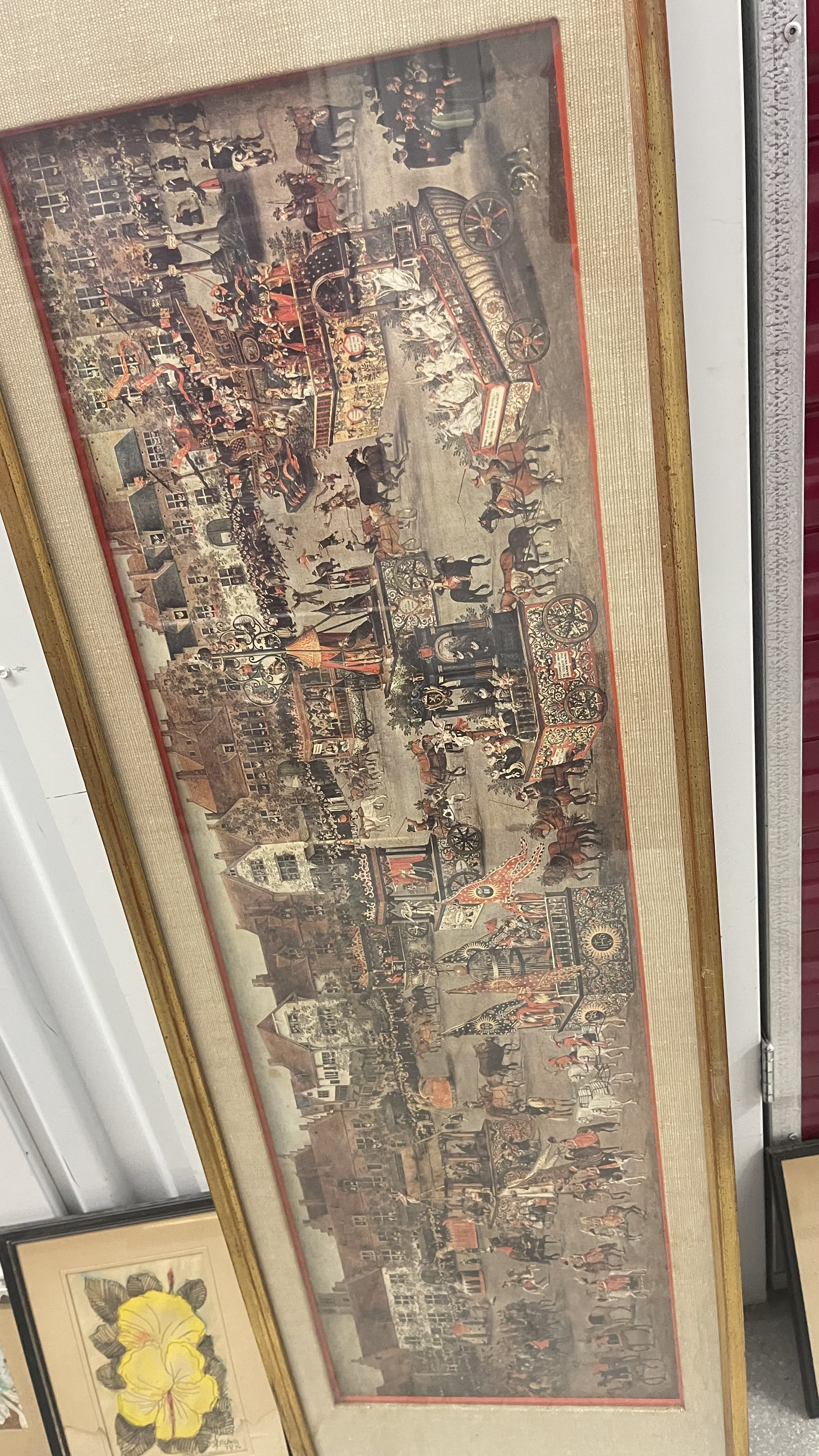 Old Print from painting of Denys Van Allot 1616 in a metal frame 3 x 1 foot