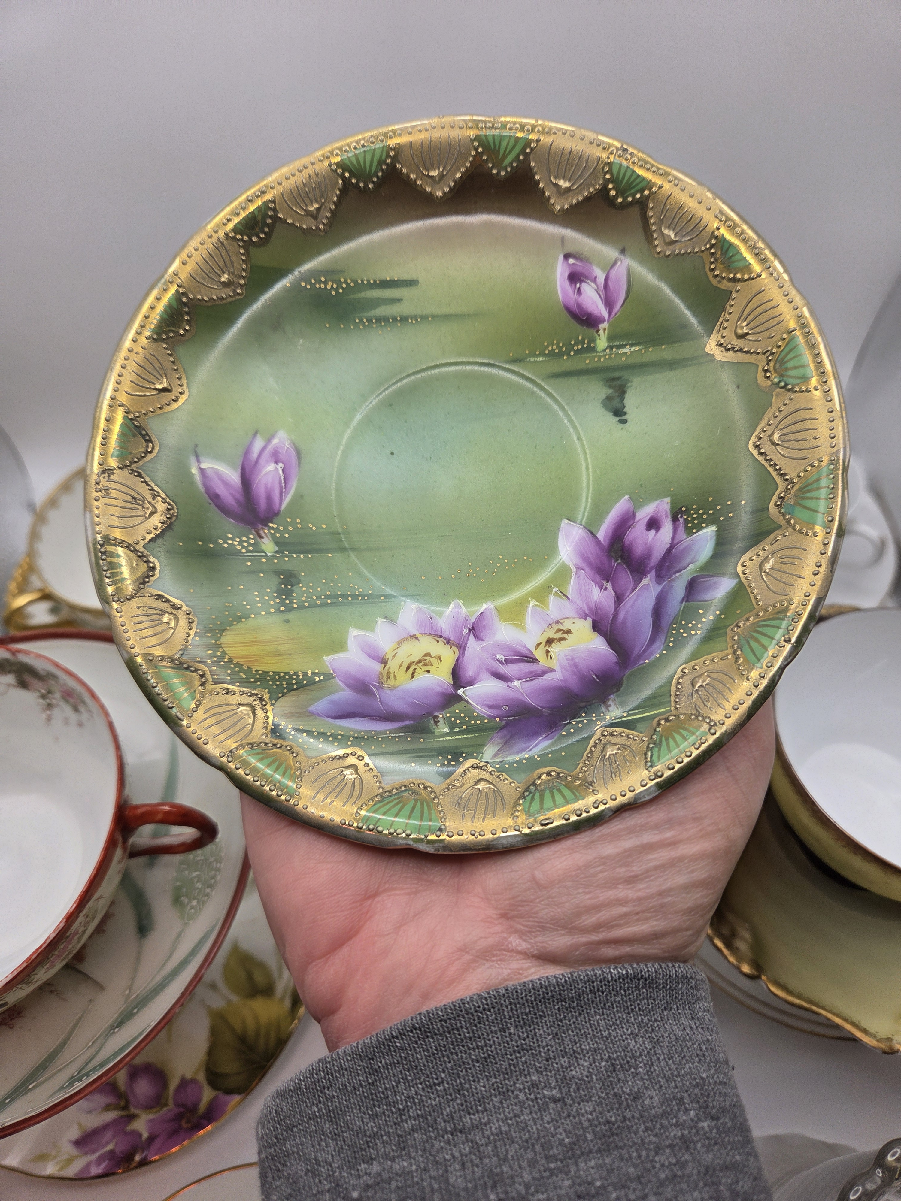 Unmarked Lily pad teacup and saucer