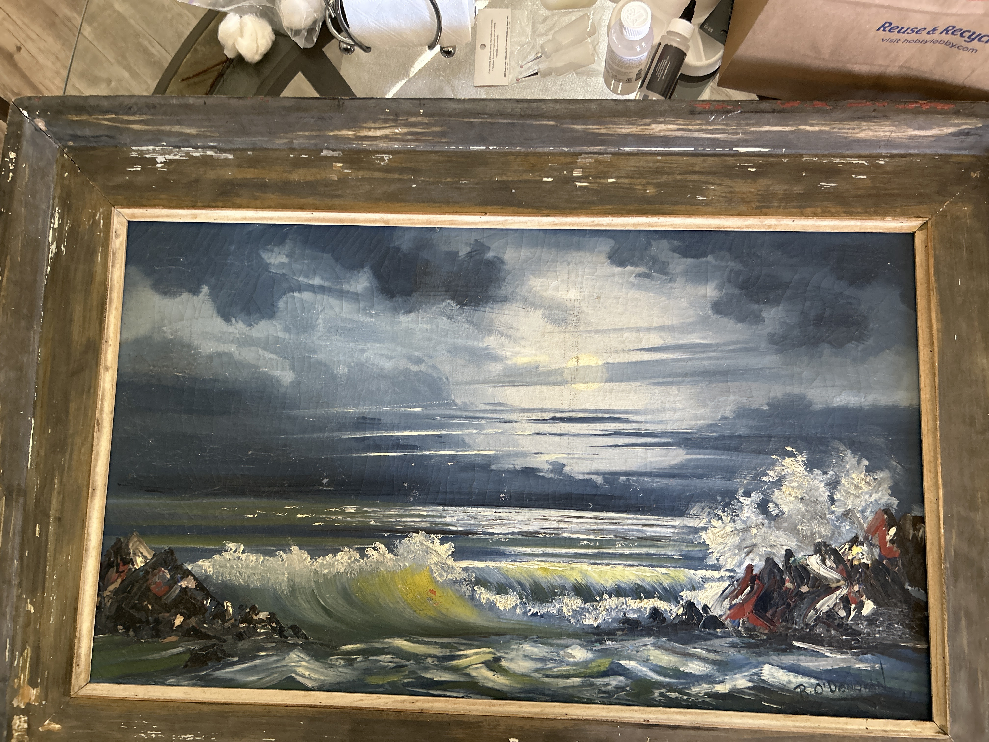 Oil Painting by R. o’Donovan, 1911, original wood frame — appraisal value $300 - $500