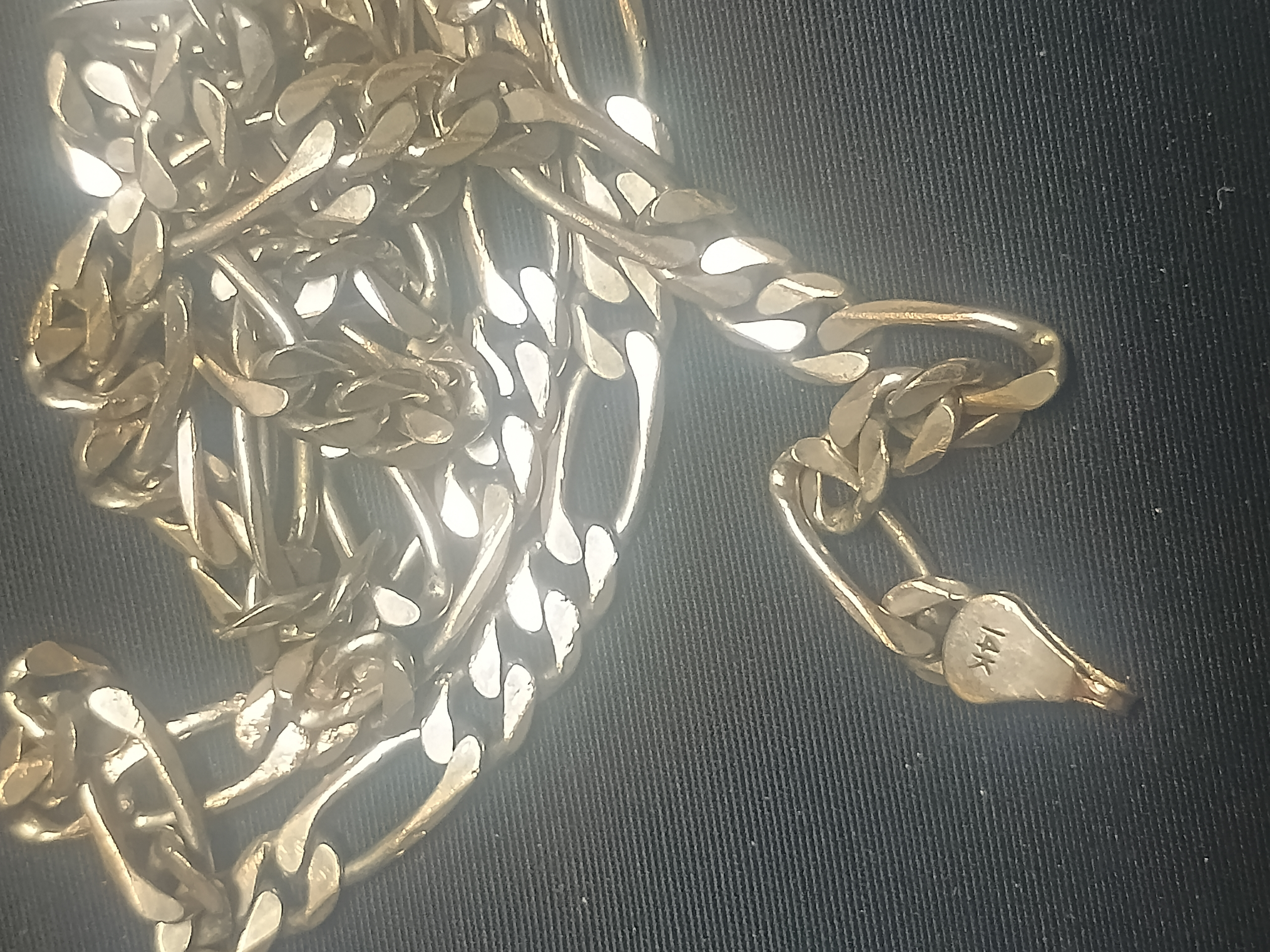 14k white gold Figaro chain 24 inch 3mm