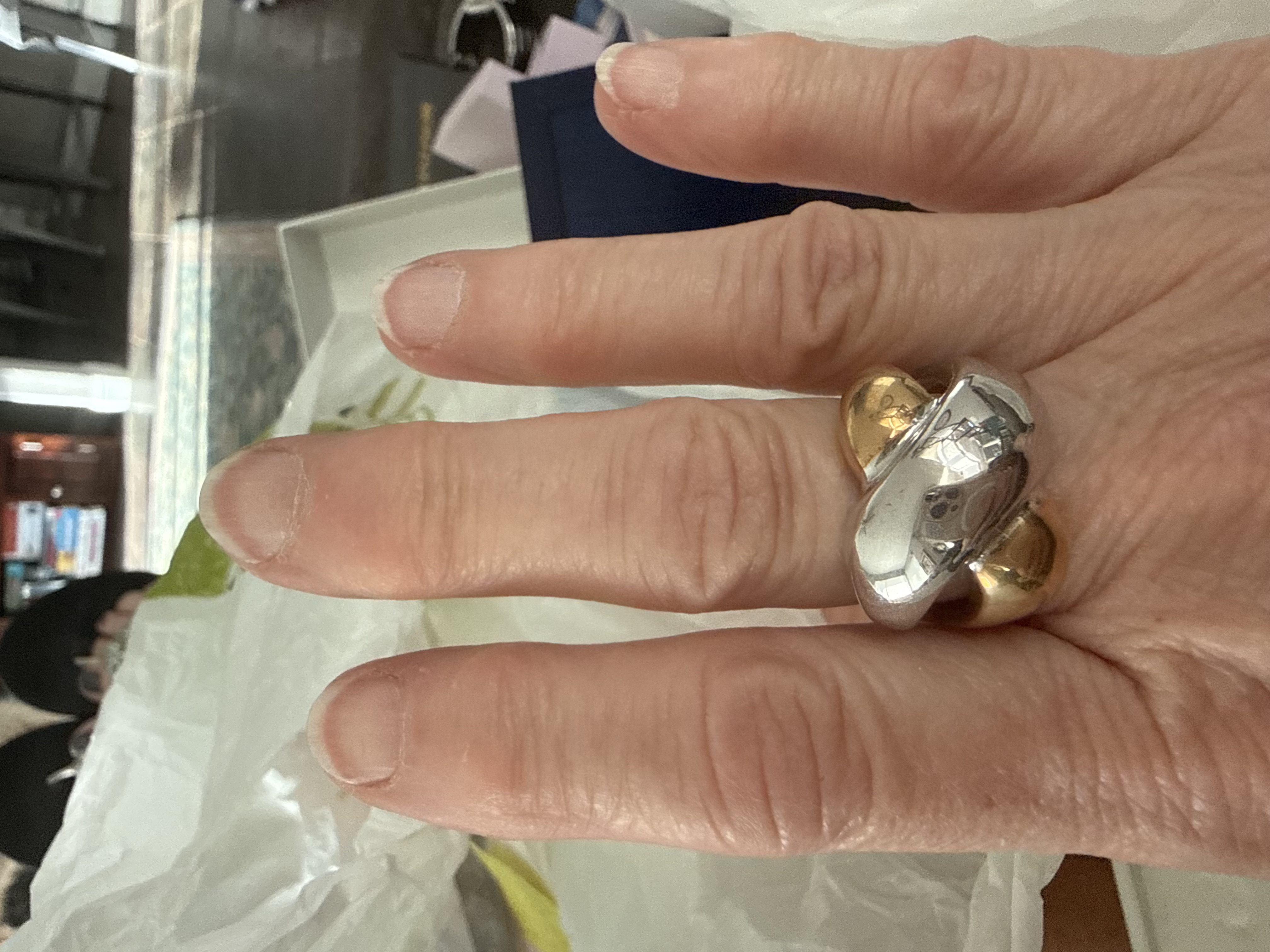 Gold white gold knot ring