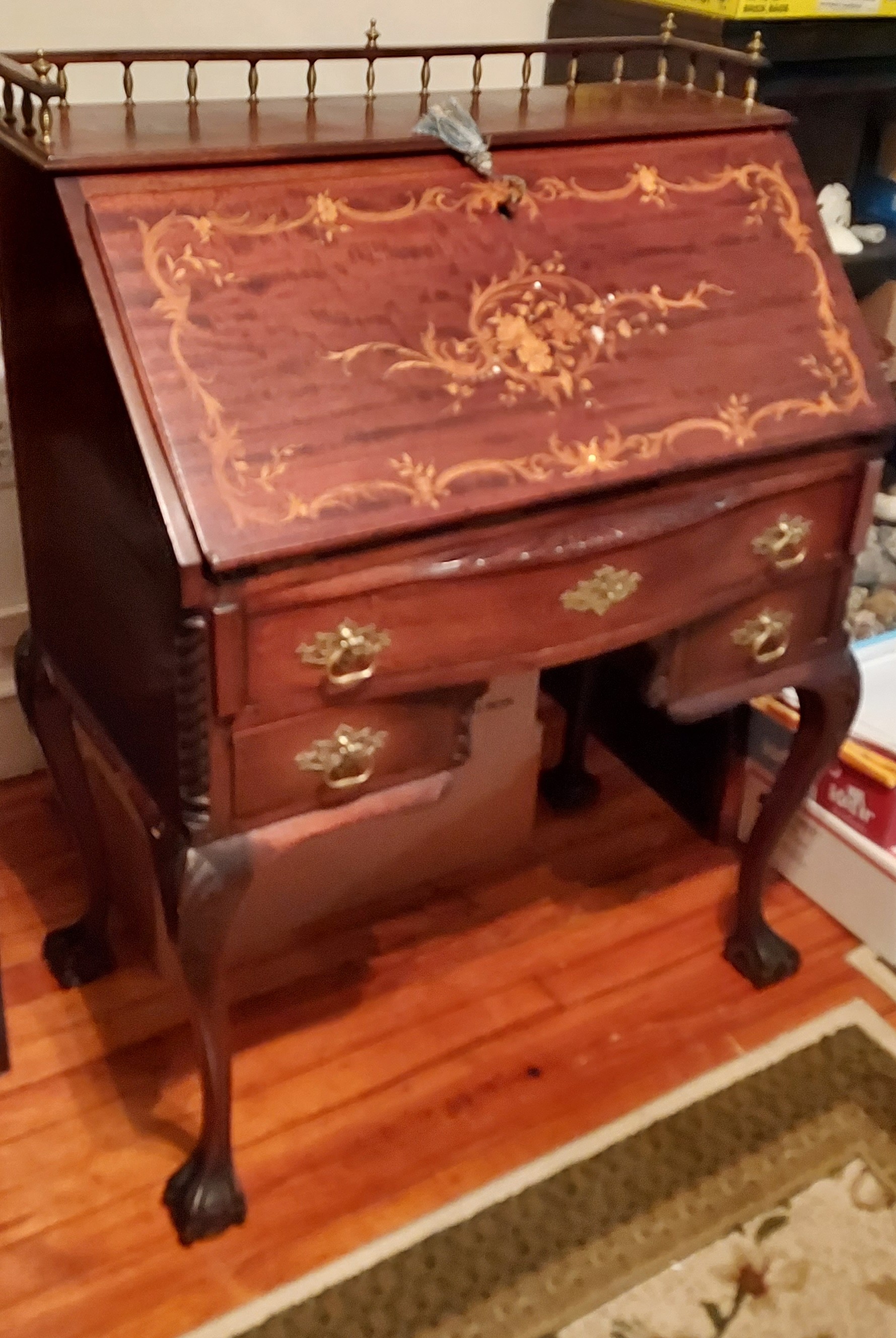 Antique Inlaid Secretary Desk