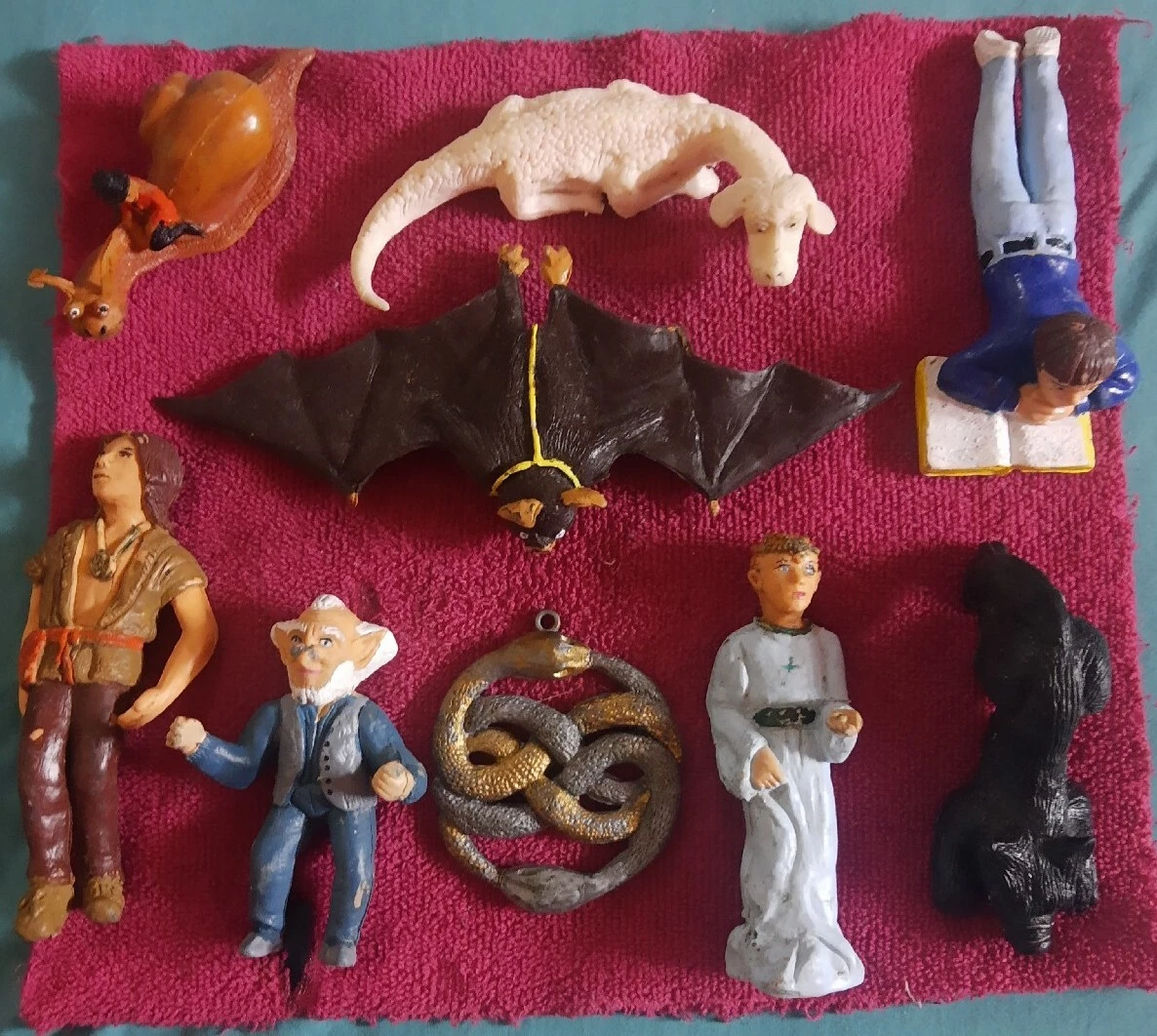 The Neverending Story figures made in Mexico. 9 piece set vintage