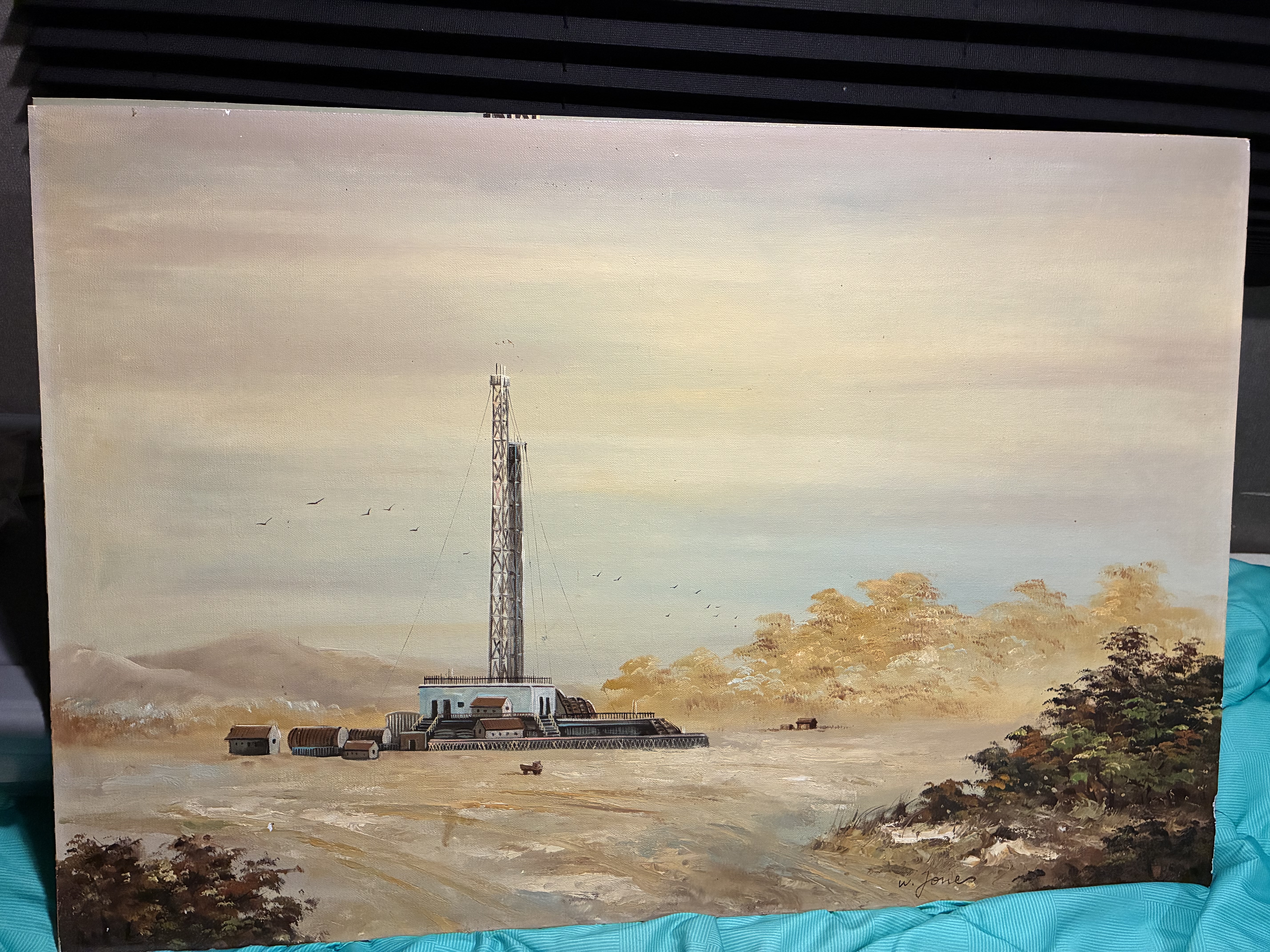 Landscape Oil Rig by W. Jones
