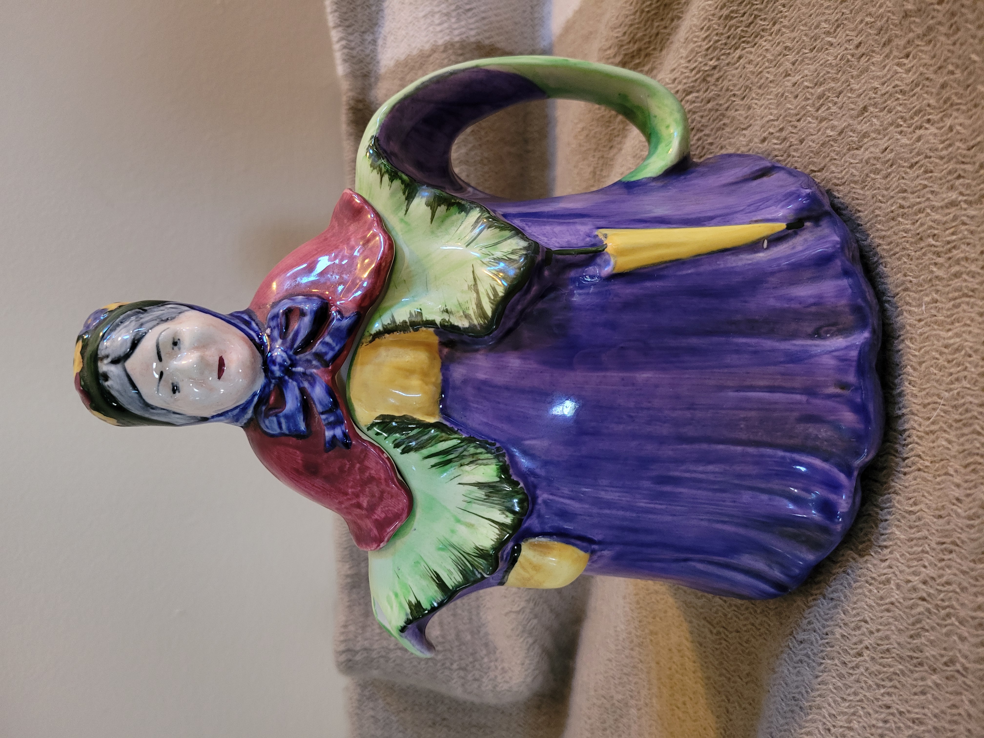 1938 English Grandma or "Little Old Lady" Musical Figural Ceramic Teapot