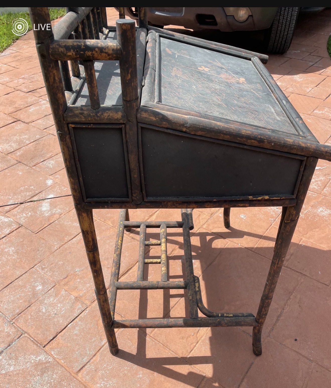 Victoria Oriental style flip top writing desk