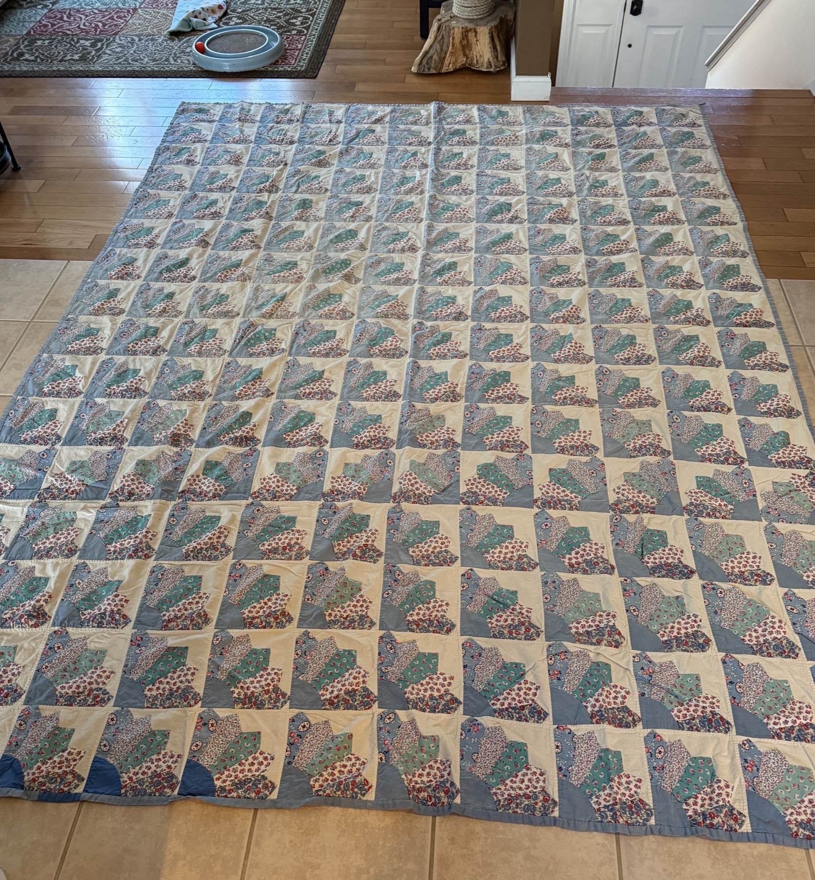 Antique Handmade Quilted Coverlet