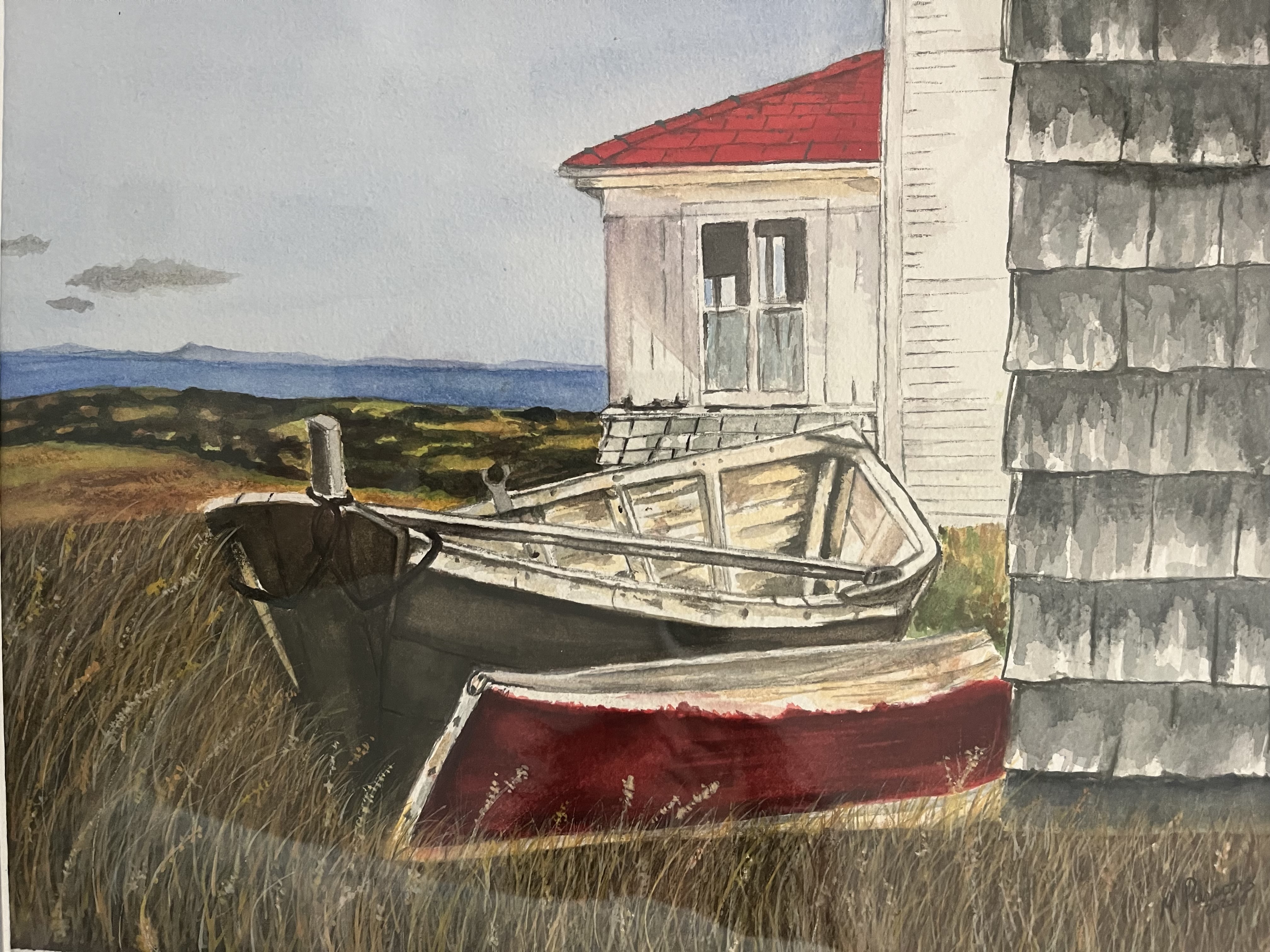 Watercolor, framed and matted