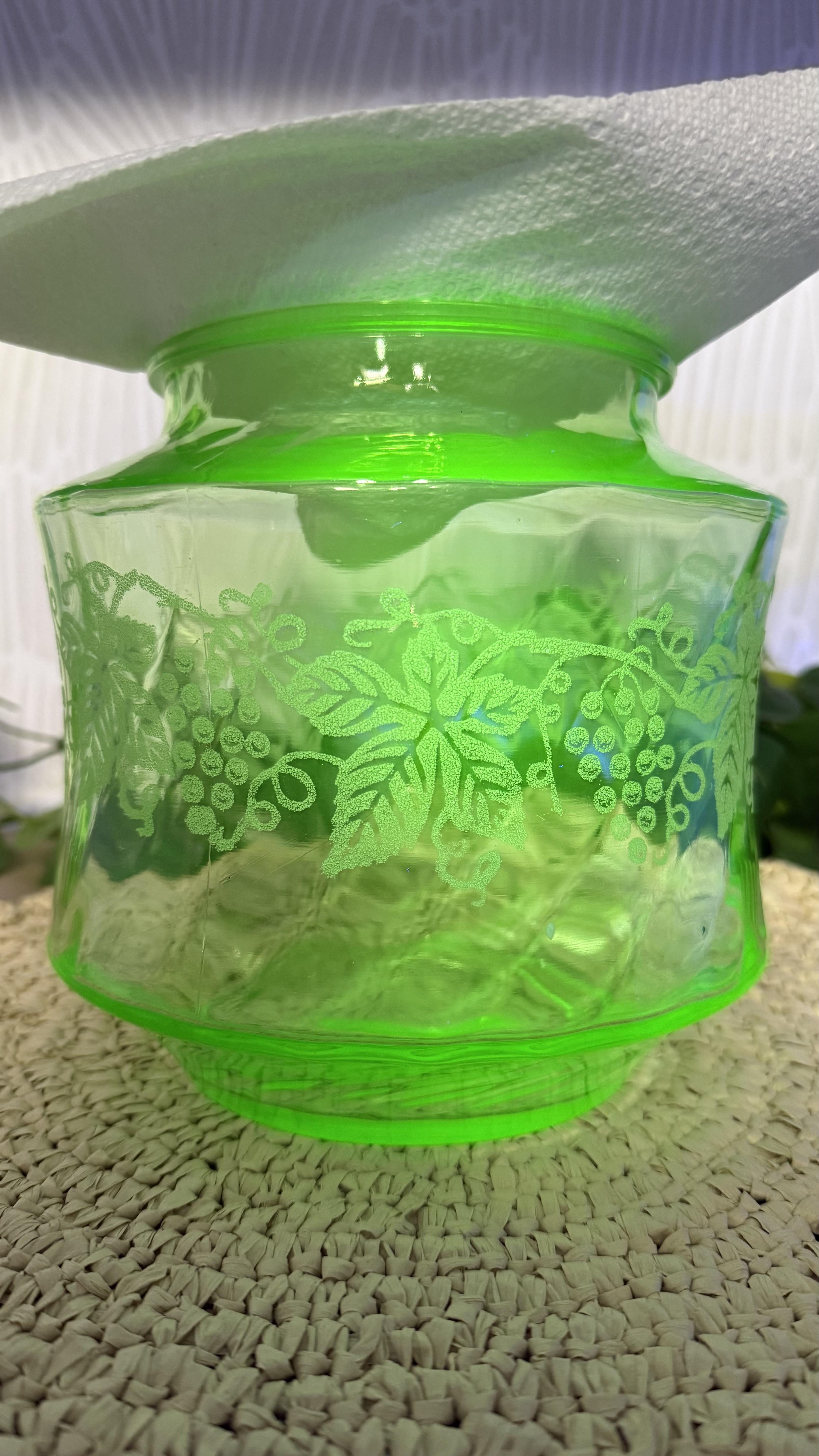 Uranium Glass Cookie Jar