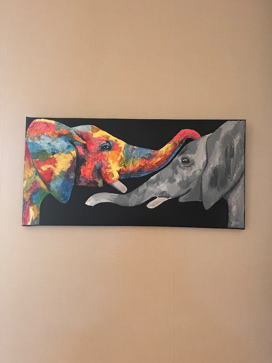 Colorful Elephant and Tiger Paintings