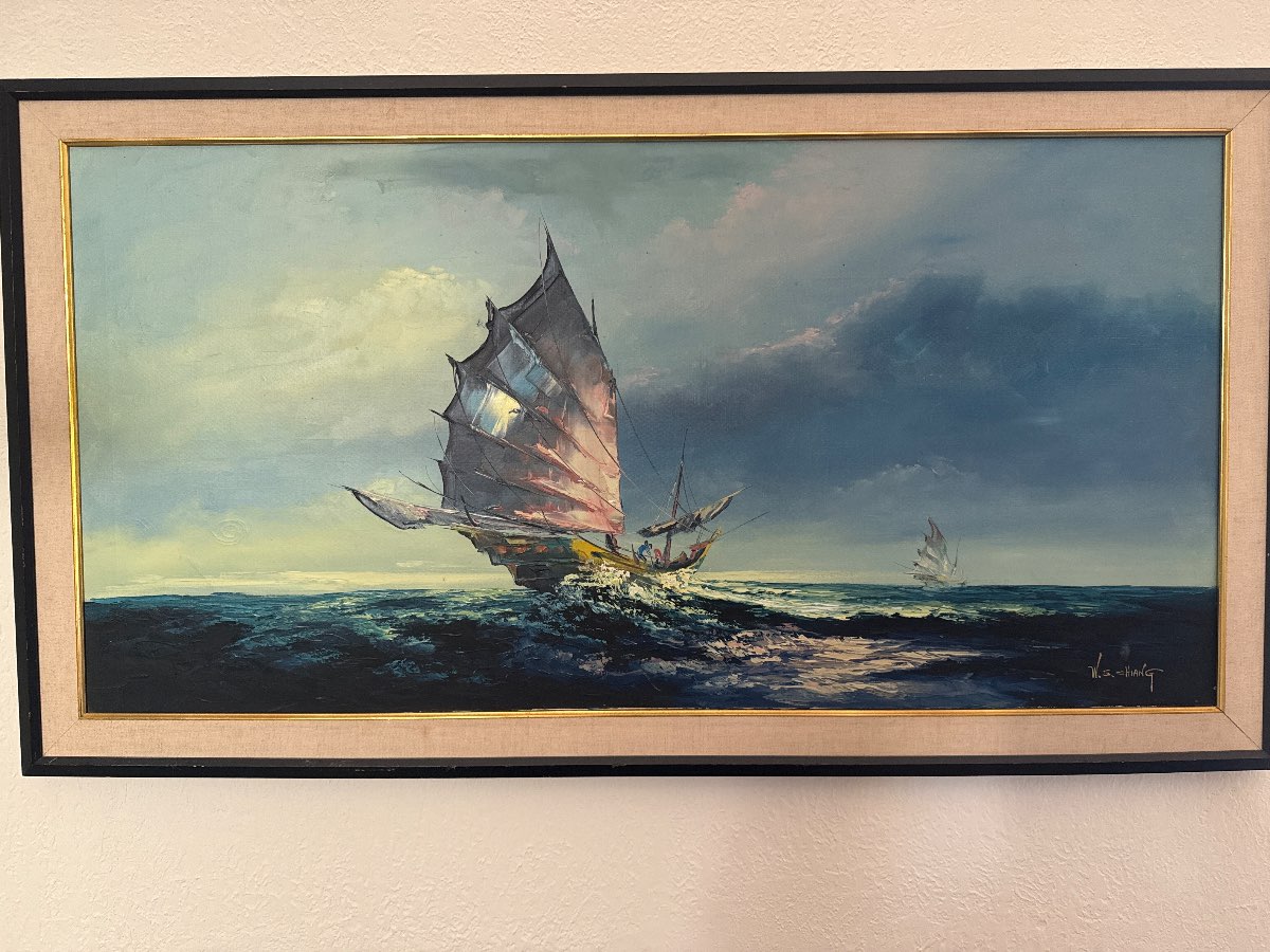 Maritime Oil Painting by W. S. Hwang