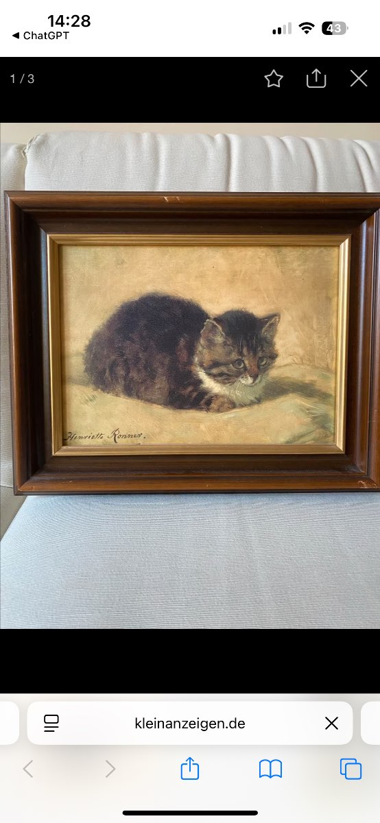 Cat Painting by Henriette Ronner