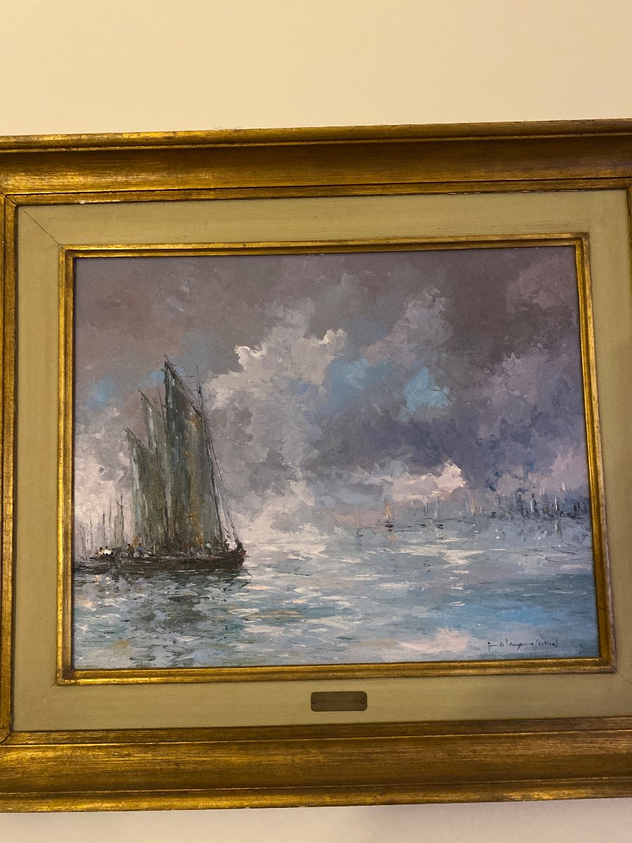 Maritime Oil Painting by J. O. Langer