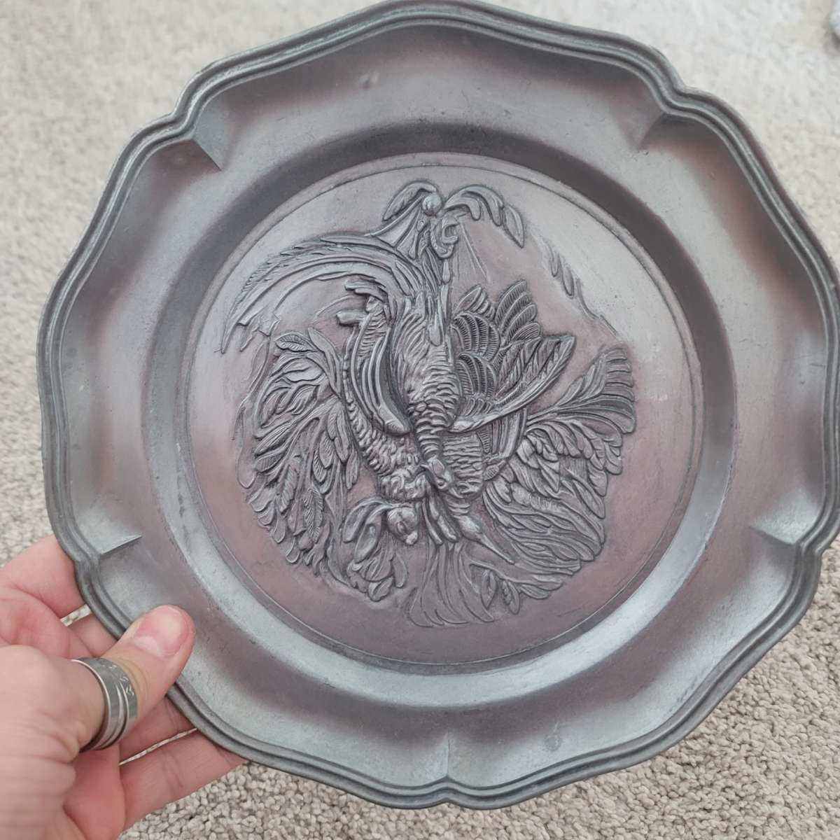 Art Nouveau Pewter Plate