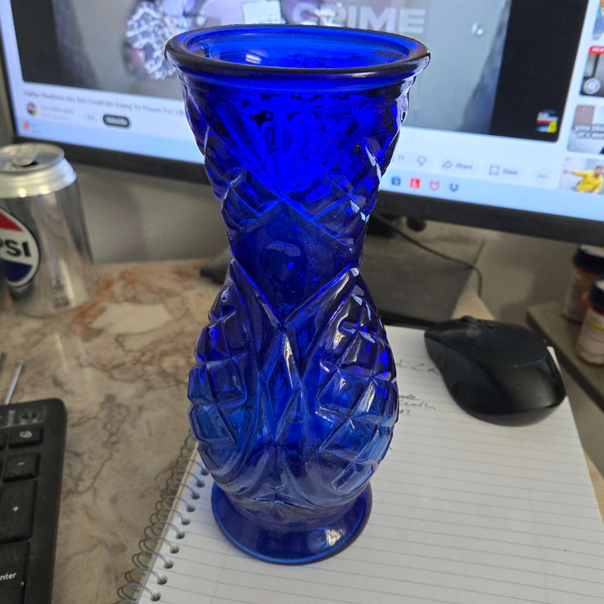 Cobalt Blue Glass Vase