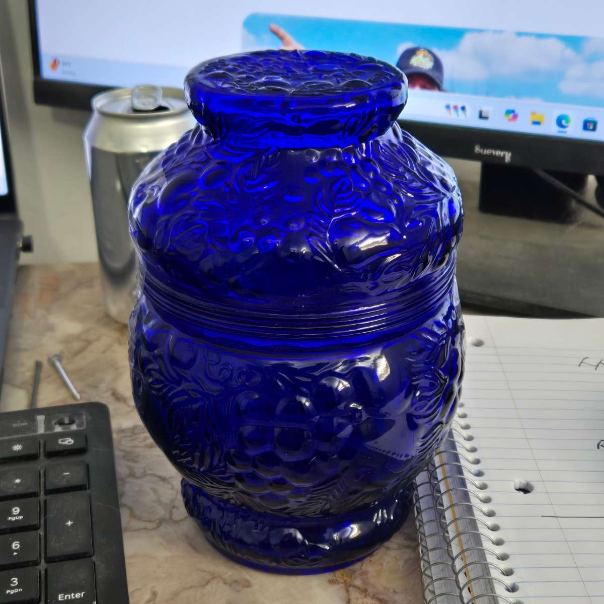 Cobalt Blue Glass Jar