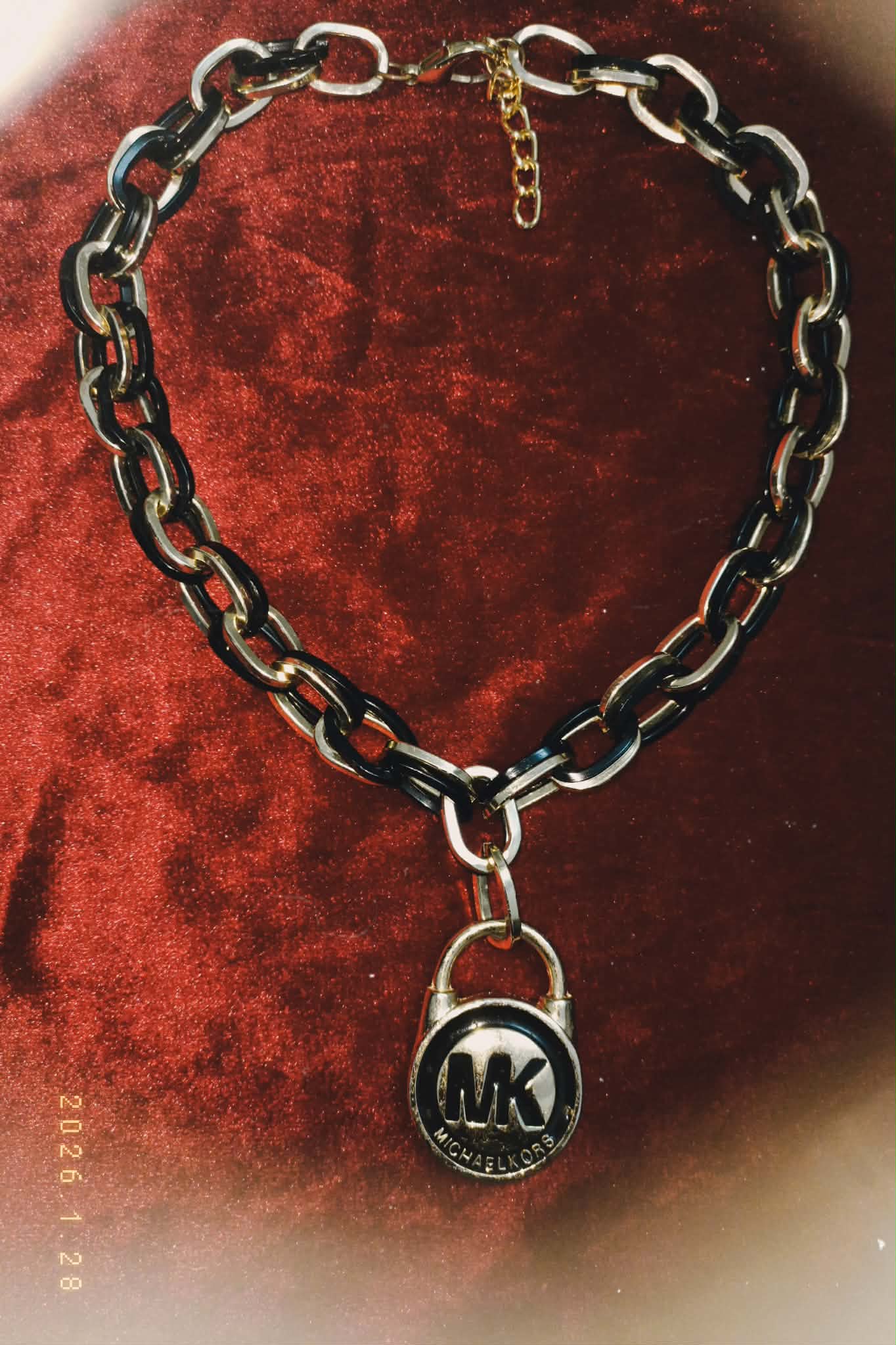 Michael Kors Chain Necklace with Lock Pendant