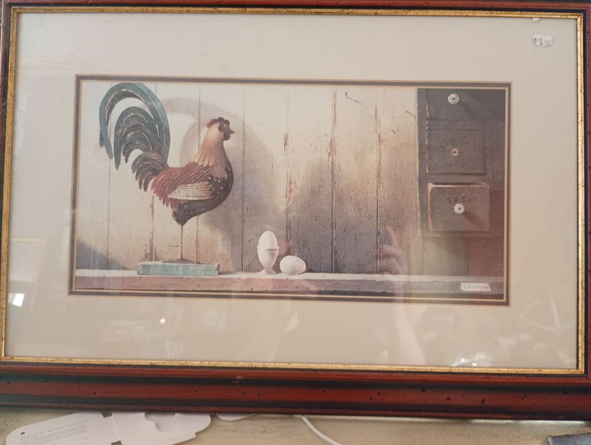 Framed Rooster Artwork