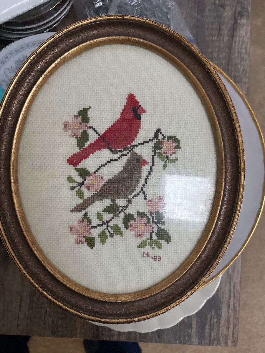 Framed Cross-Stitch Artwork