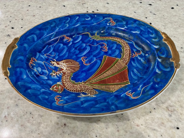 Chinese Cloisonné Dragon Plate