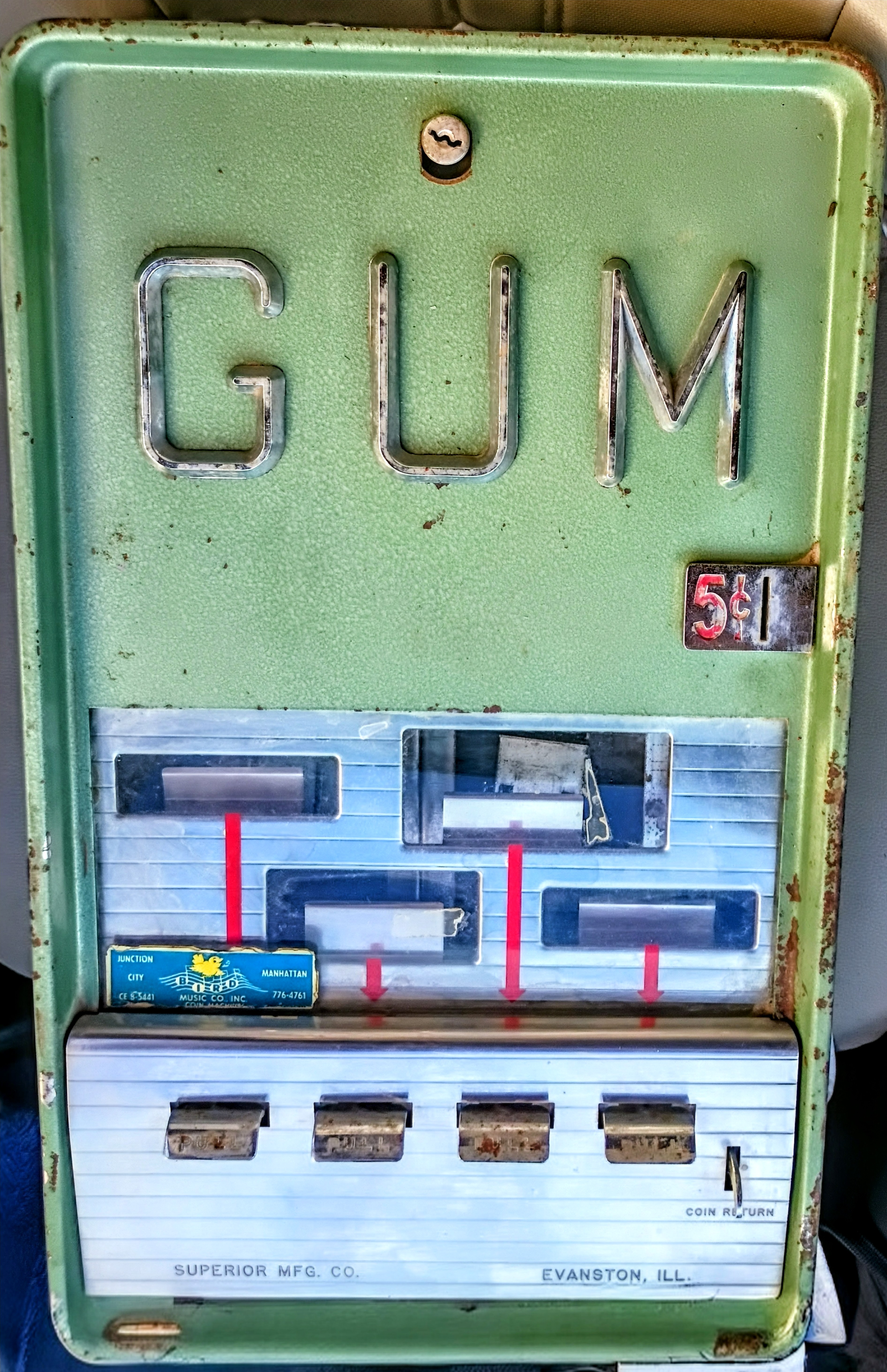 Vintage Gum Machine by Superior Mfg. Co.
