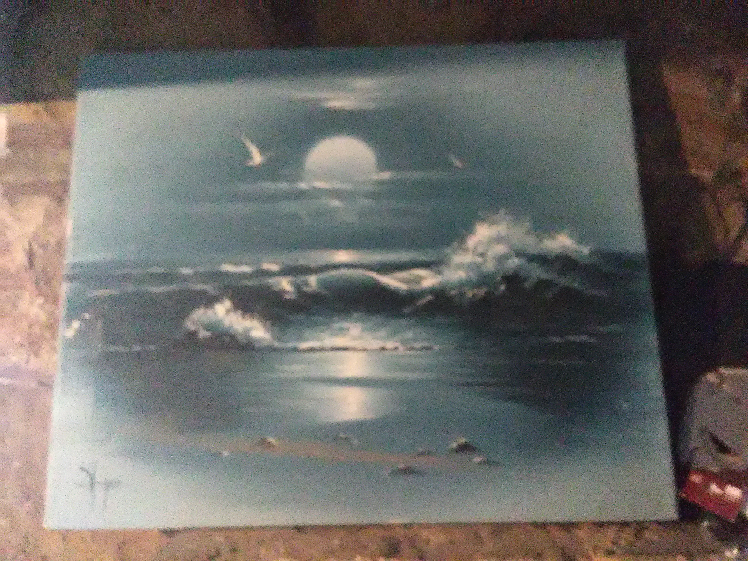 Ocean Scene Painting by F. T. (attributed)
