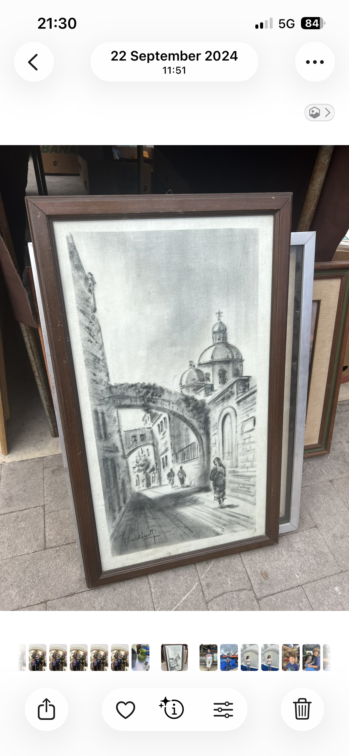 Vintage Street Scene Drawing