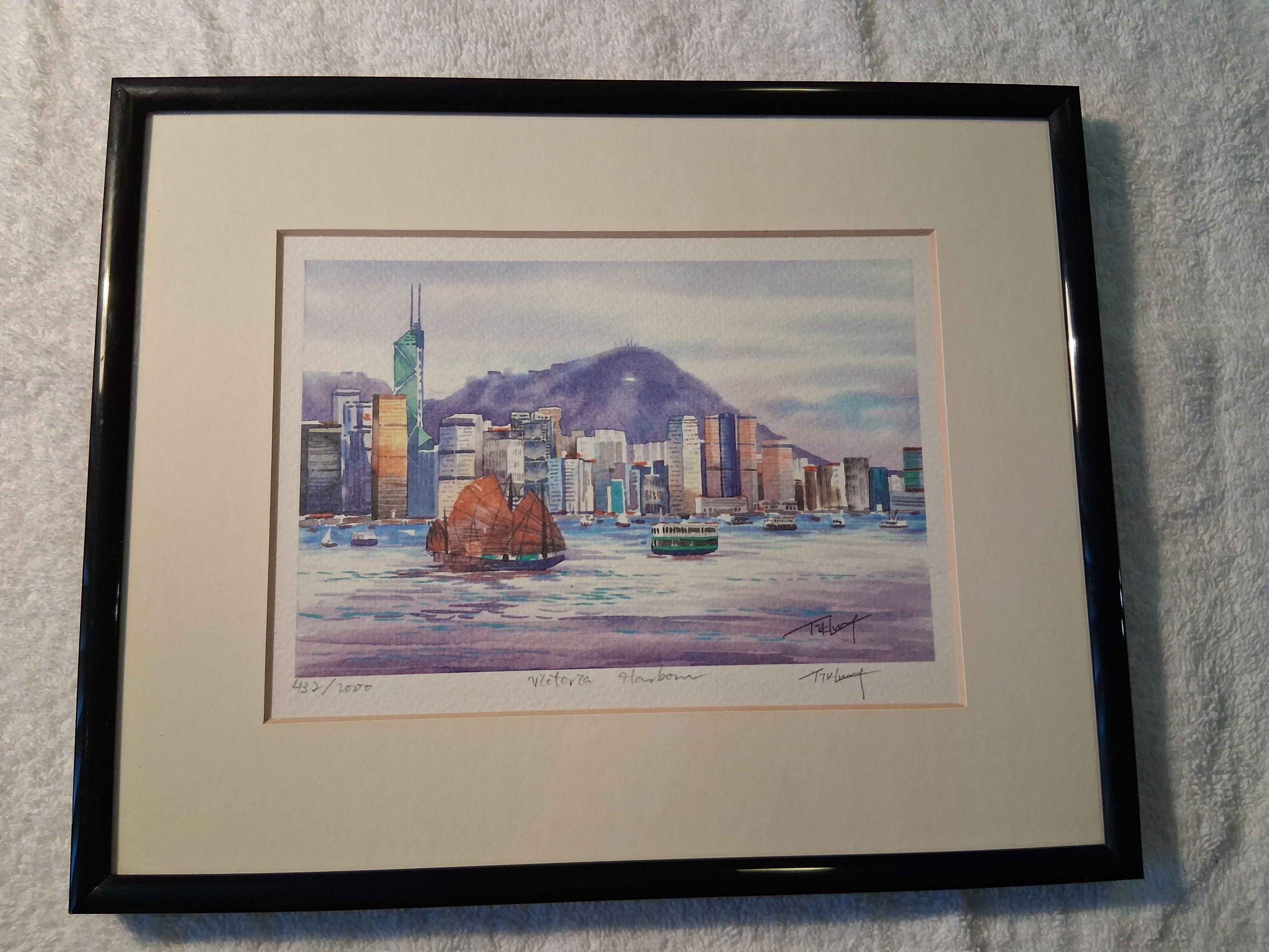 Watercolor Painting: "Victoria Harbour" by T. Hurst