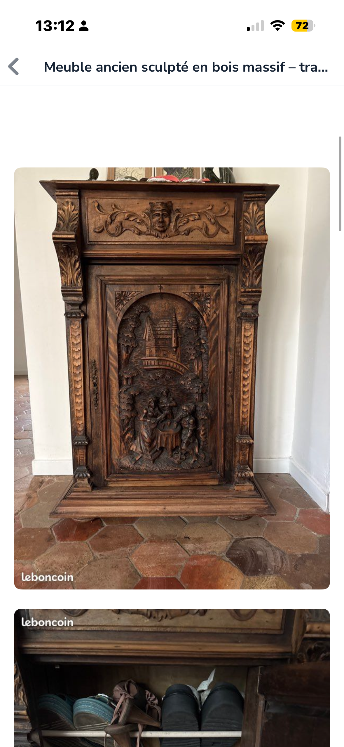19th Century Carved Wooden Cabinet