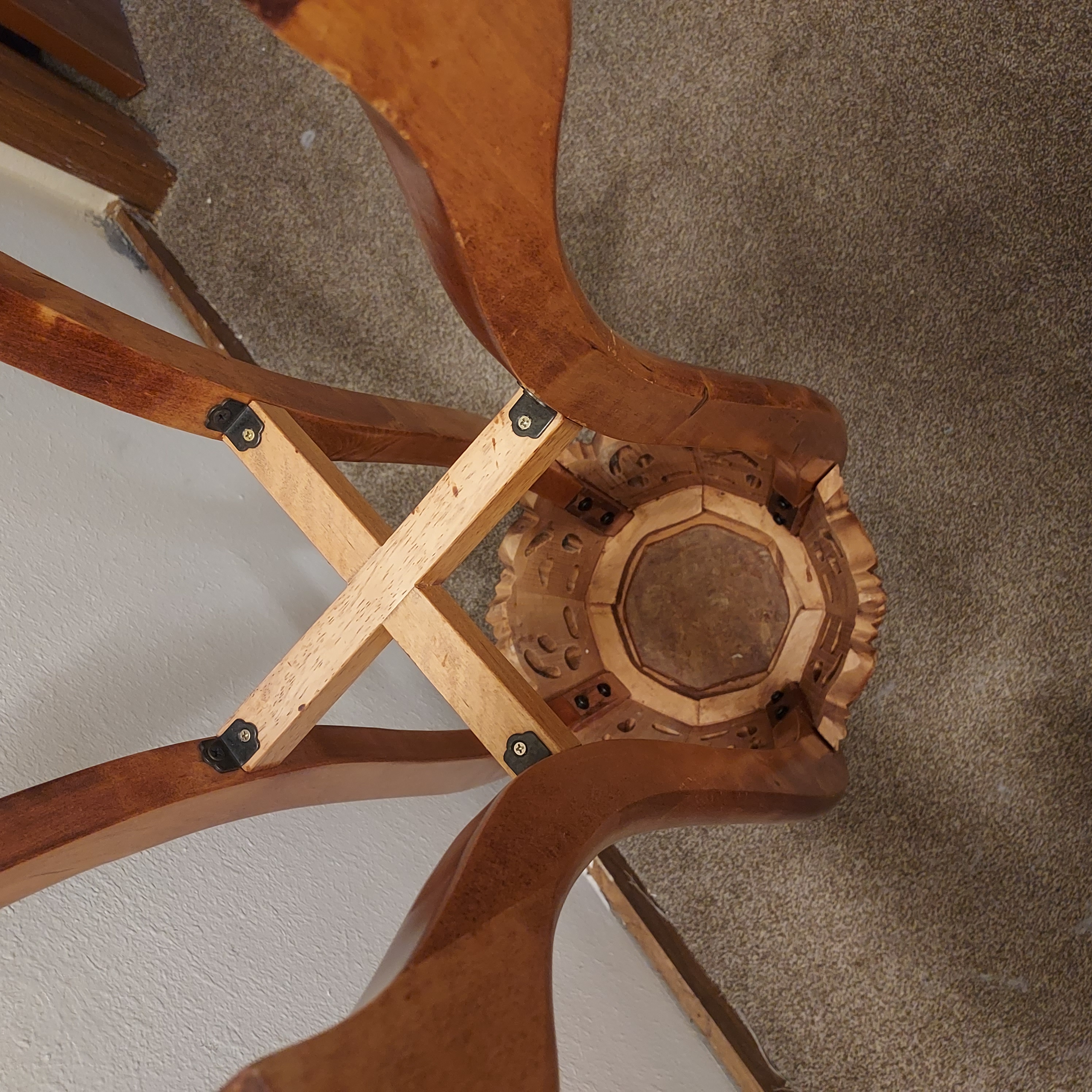 Antique Carved Wooden Plant Stand