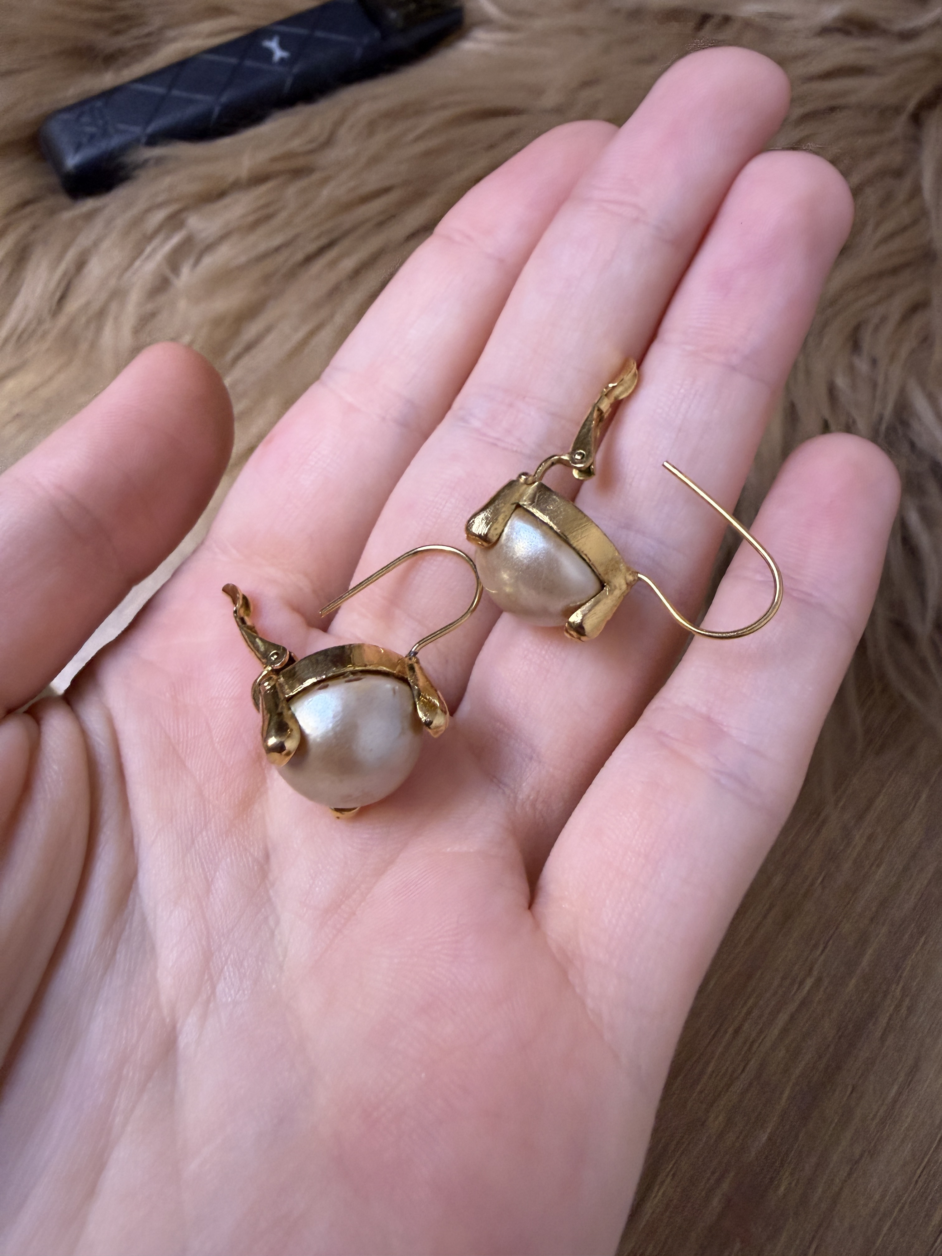 Vintage Gold and Pearl Earrings