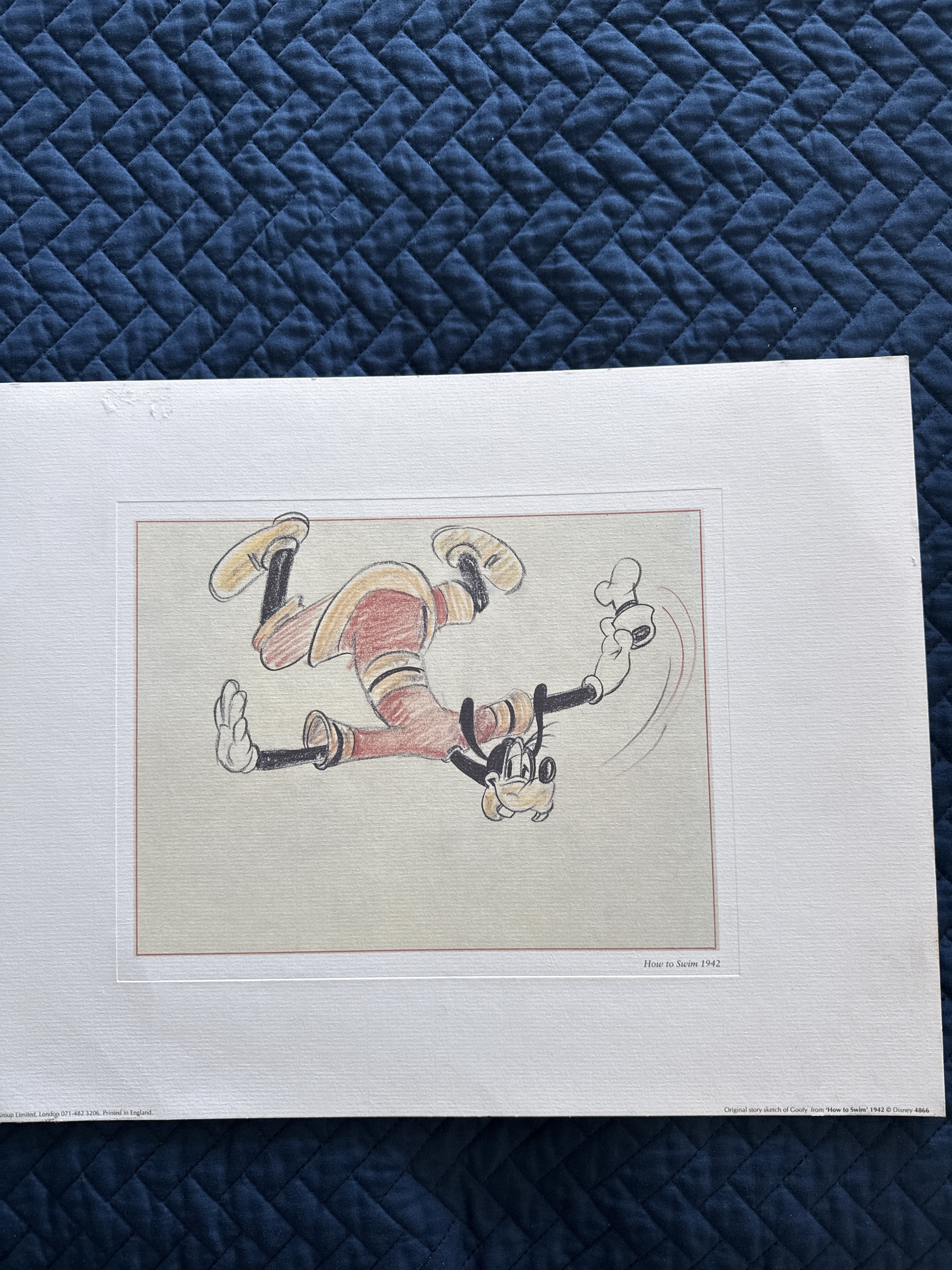 Original sketch of Disney Goofy “How to Swim 1942”