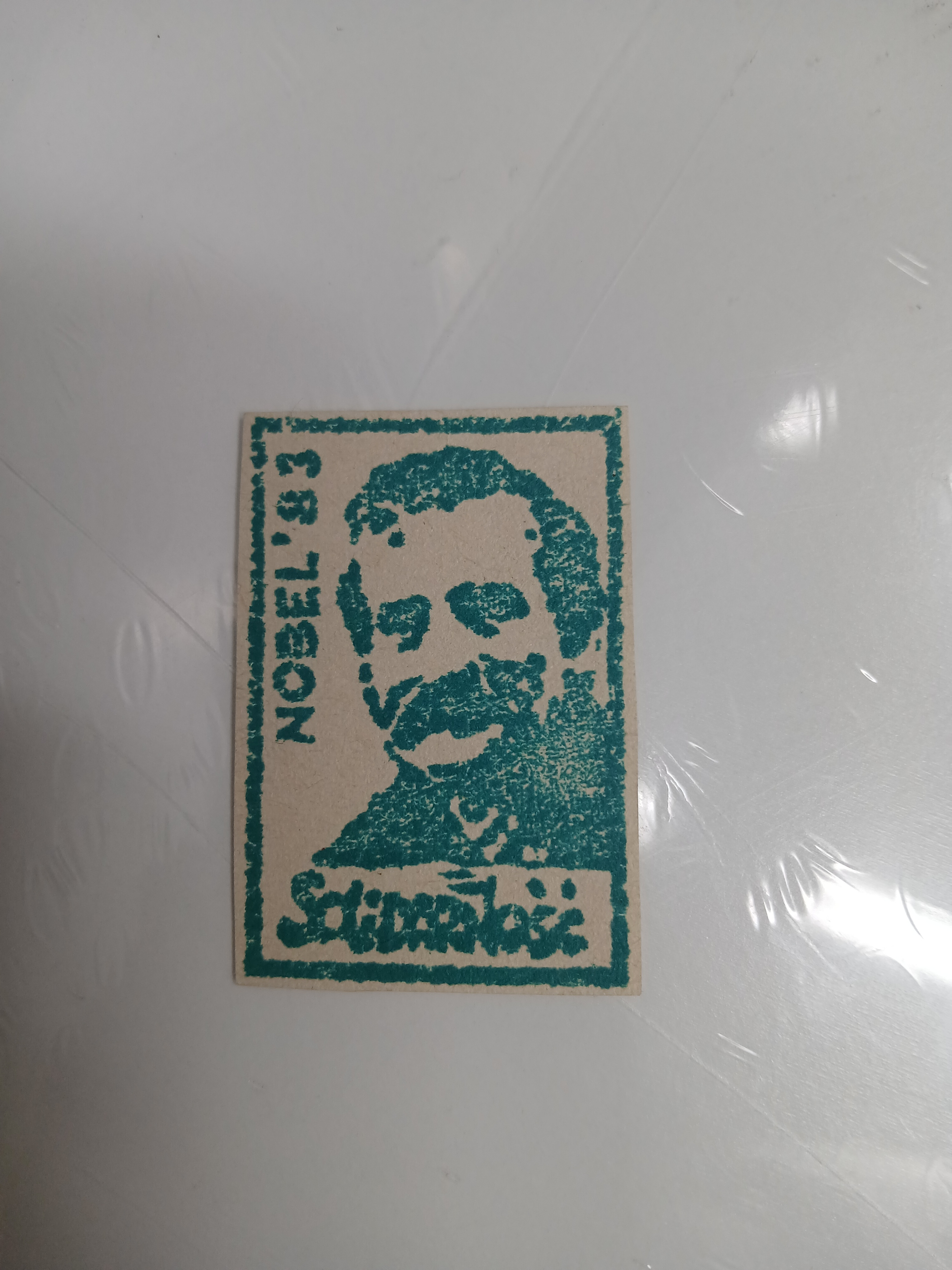 Karteczka z pieczatka solidarnosc nobel'83 Lech Wałęsa