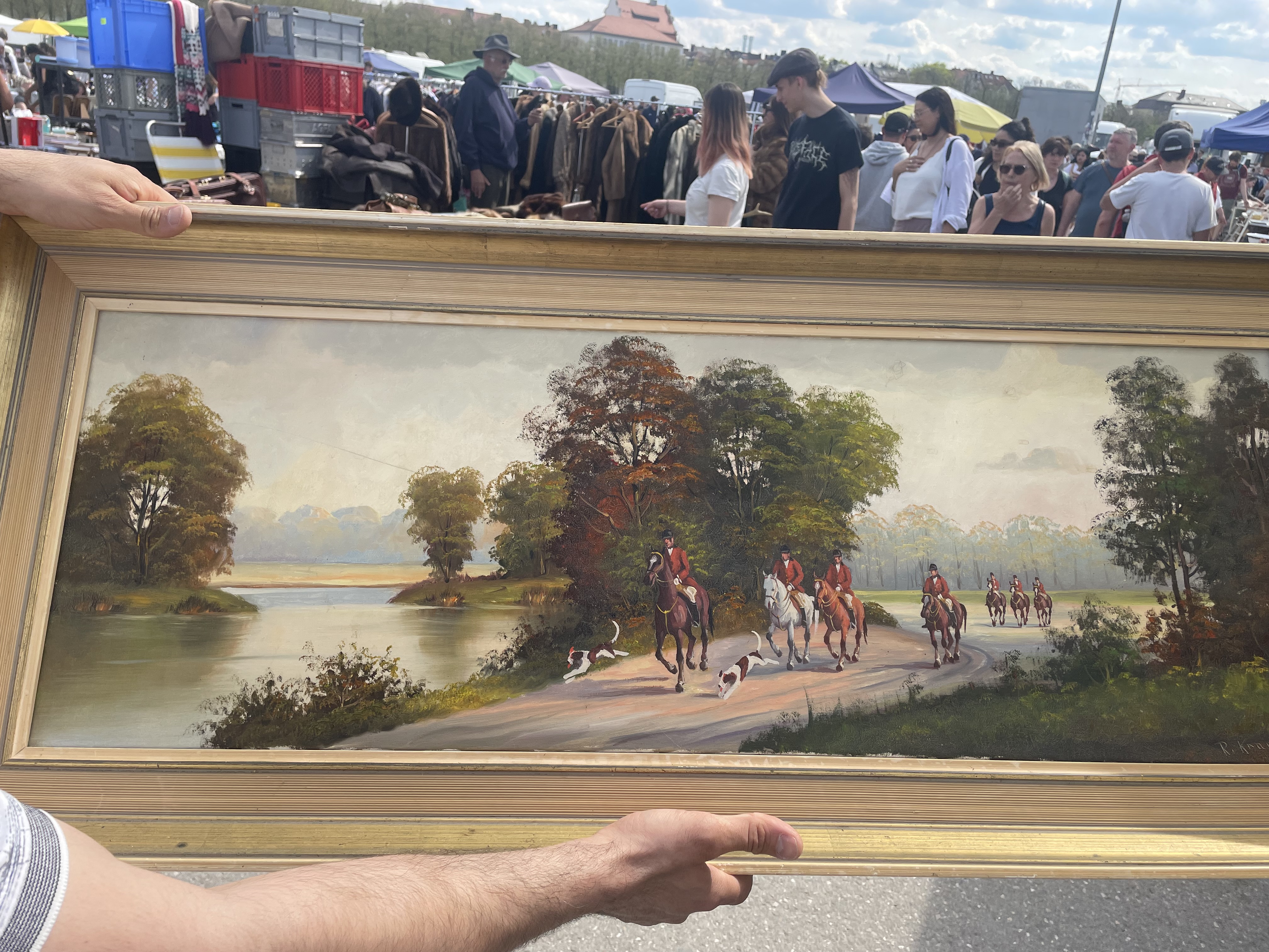 Oil Painting of Horse Riders by R. Kunzert