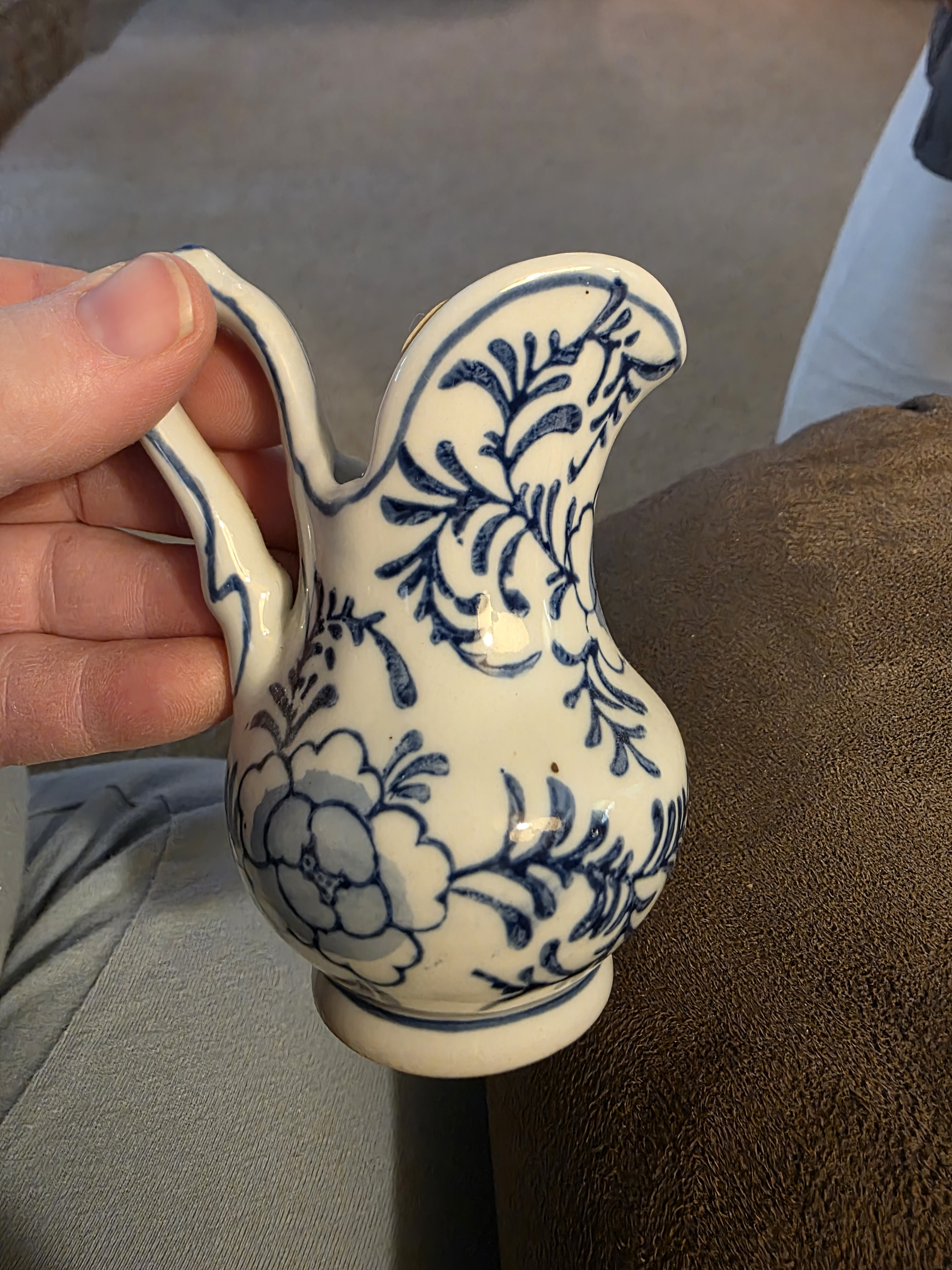 Andrea by Sadek Blue and White Pitcher