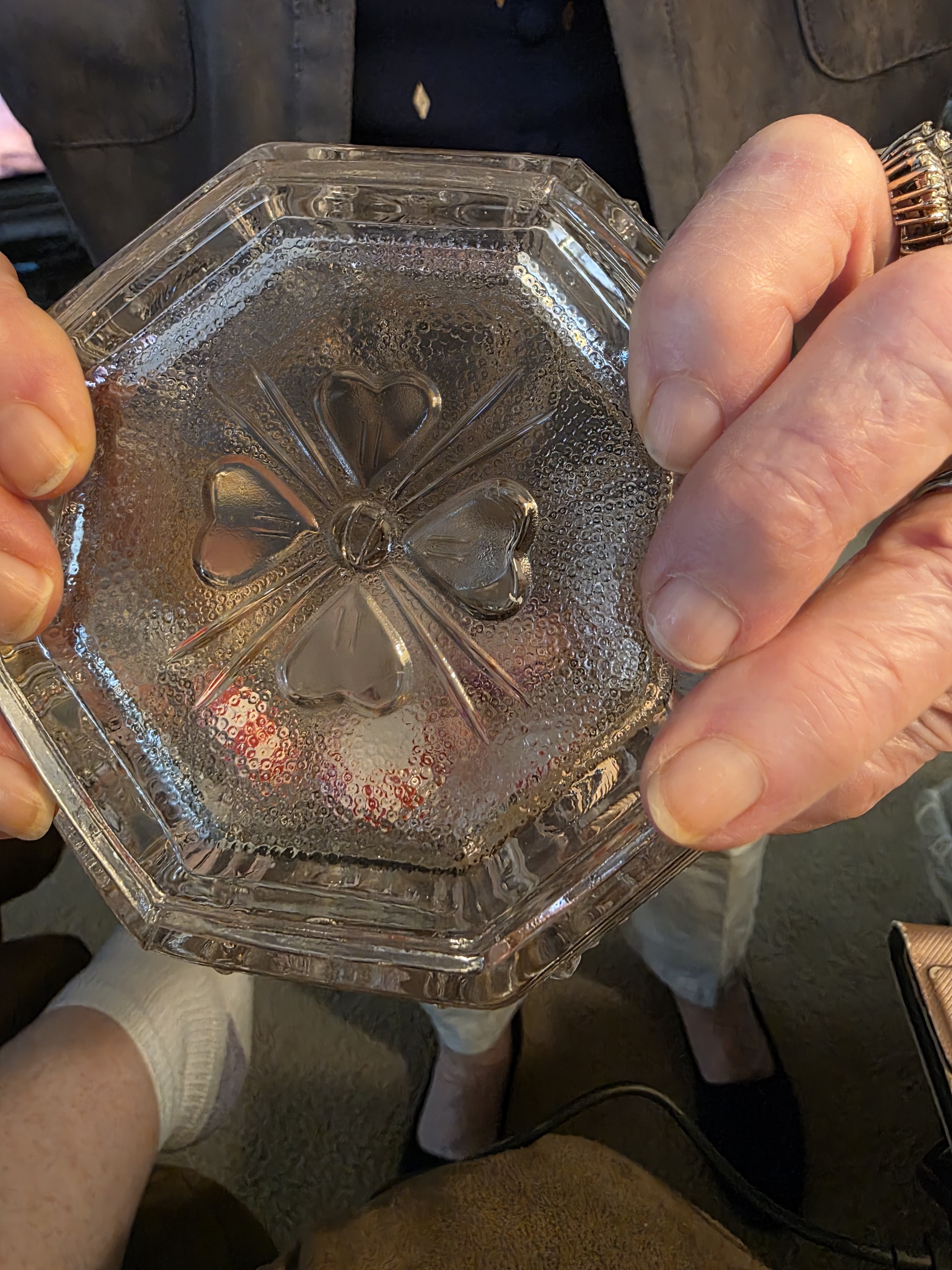 Vintage Glass Candy Dish with Lid